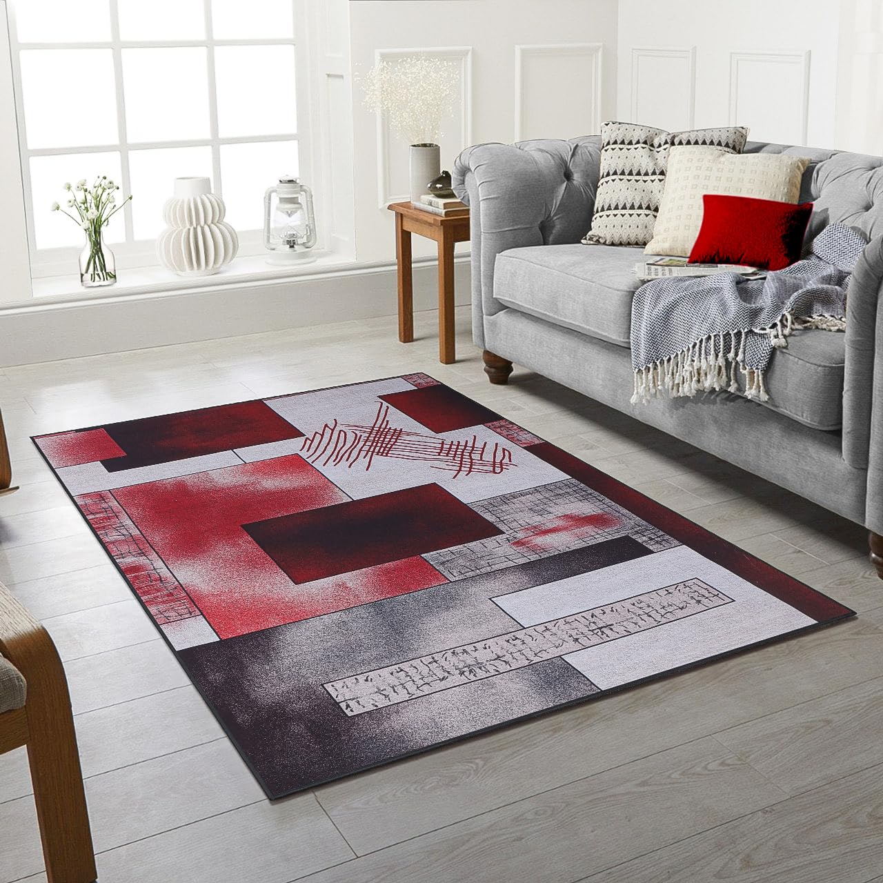 RUGSTORE Rubber Backed Indoor Outdoor Abstract Multi Design Extra Large Small Non Slip Rugs Hallway Runner Living Room Bedroom Kitchen Floor Carpet Mats Area Rugs (Design #6, 80 X 150 CM)