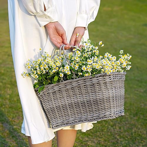 Miniatura 7 de GRANNY SAYS Cesta de bicicleta, cesta de mimbre para bicicleta, cesta de bicicleta tejida a mano, cesta de mimbre desmontable para manillar delantero