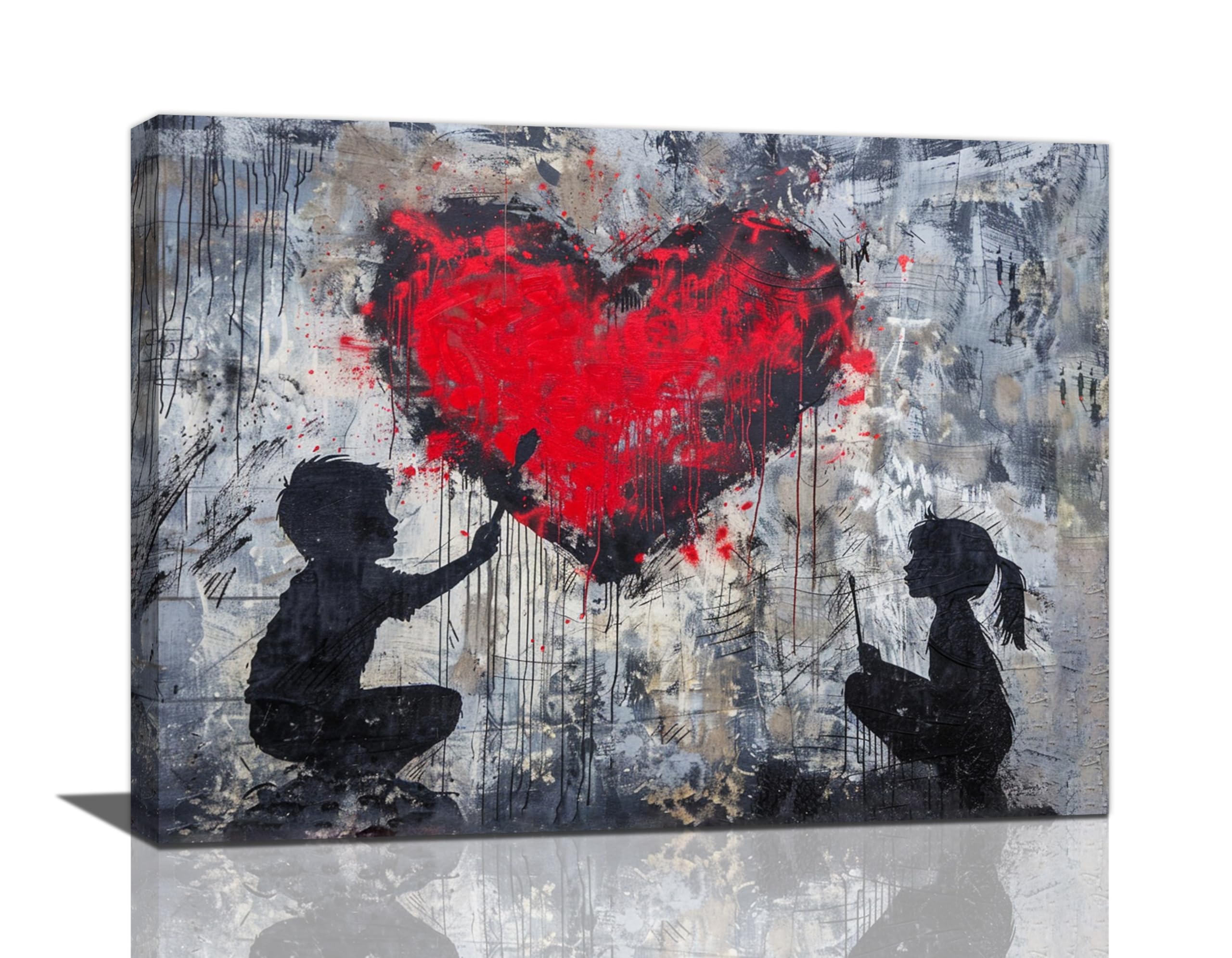 Amazon.com: Banksy Wall Art Boys And Girls Heart Pictures Street 