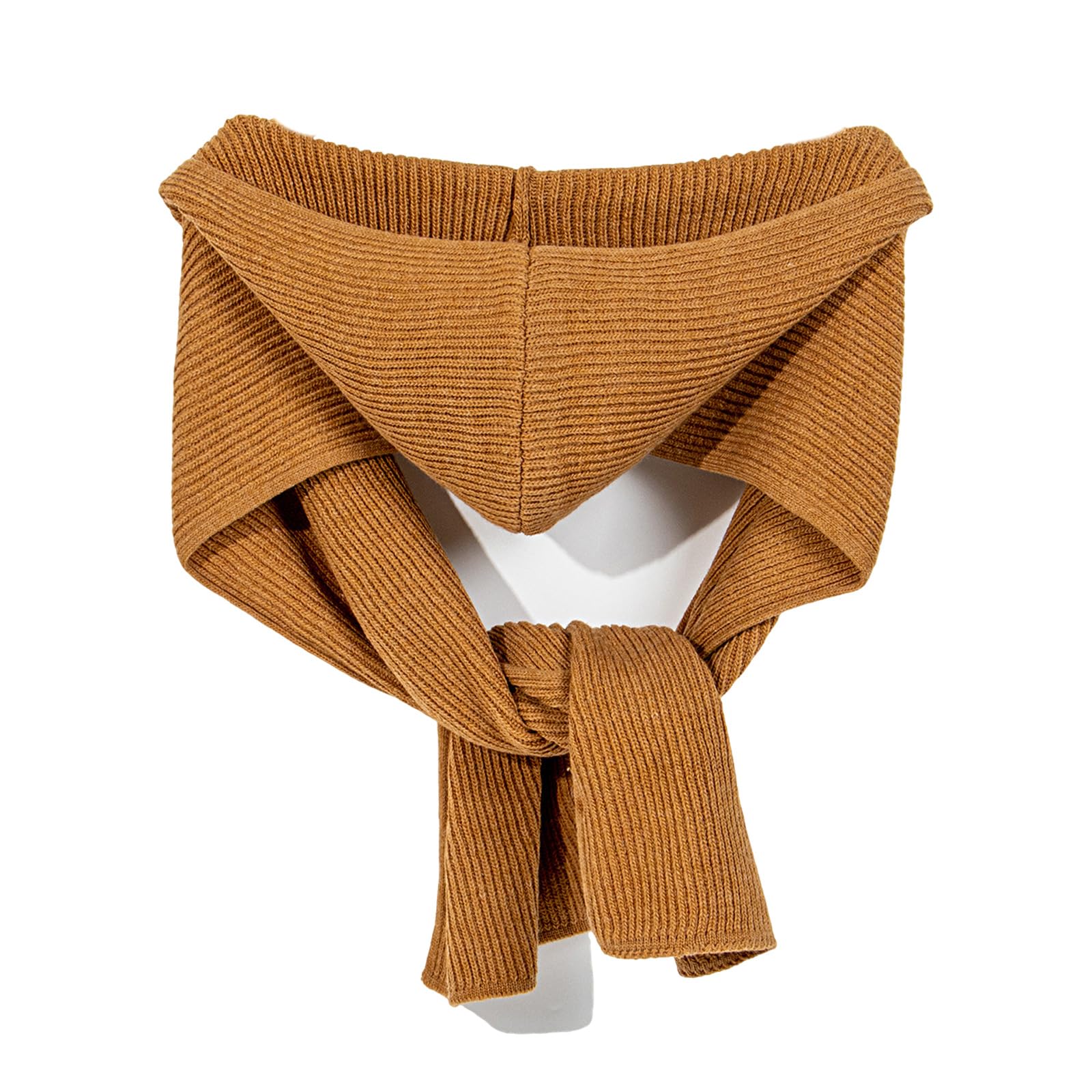 Warm Knitted Scarf Hat Winter Warm Hooded Shawl Fashion Accessories Neckwear For Office Women Girl Daily Shoulder Wrap