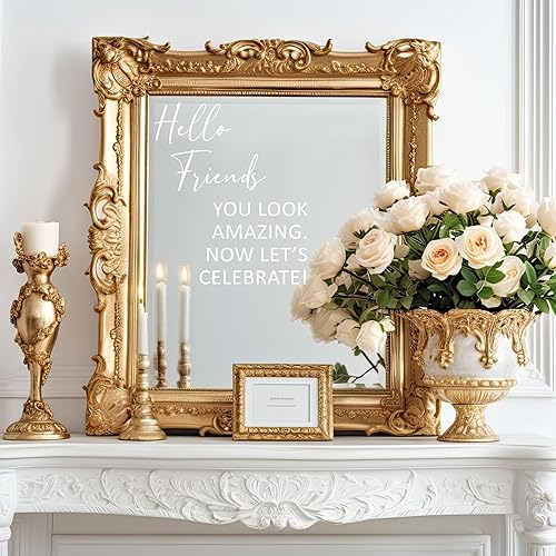 Miniatura 5 de Calcomanía de espejo para selfie para letrero de entrada de boda, calcomanías de Hello Friends Now Let's Celebrate - Calcomanías de espejo para