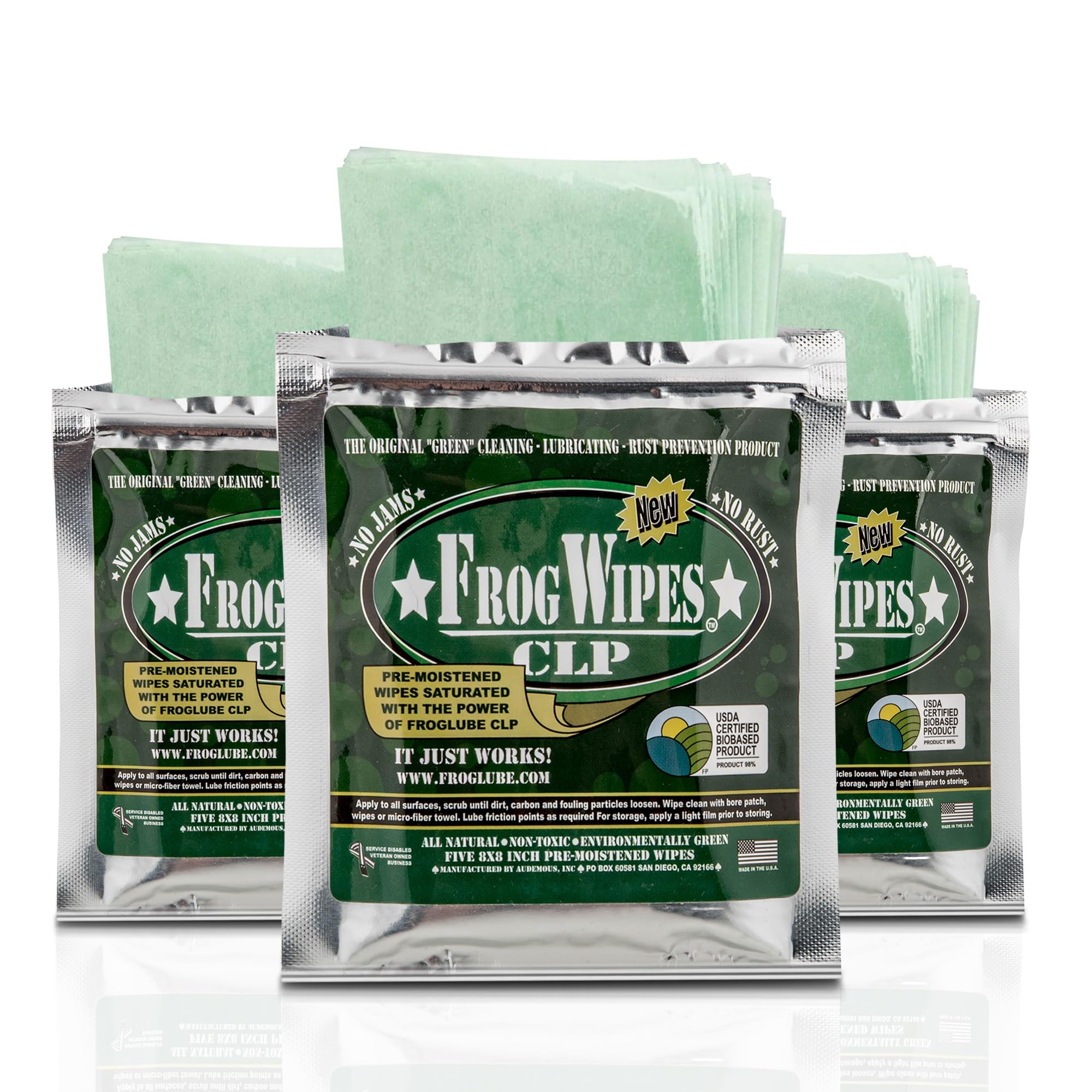 FrogLube Gun Cleaning Wipes - Non Toxic CLP Wipes - Pre-Saturated Gun Wipes
