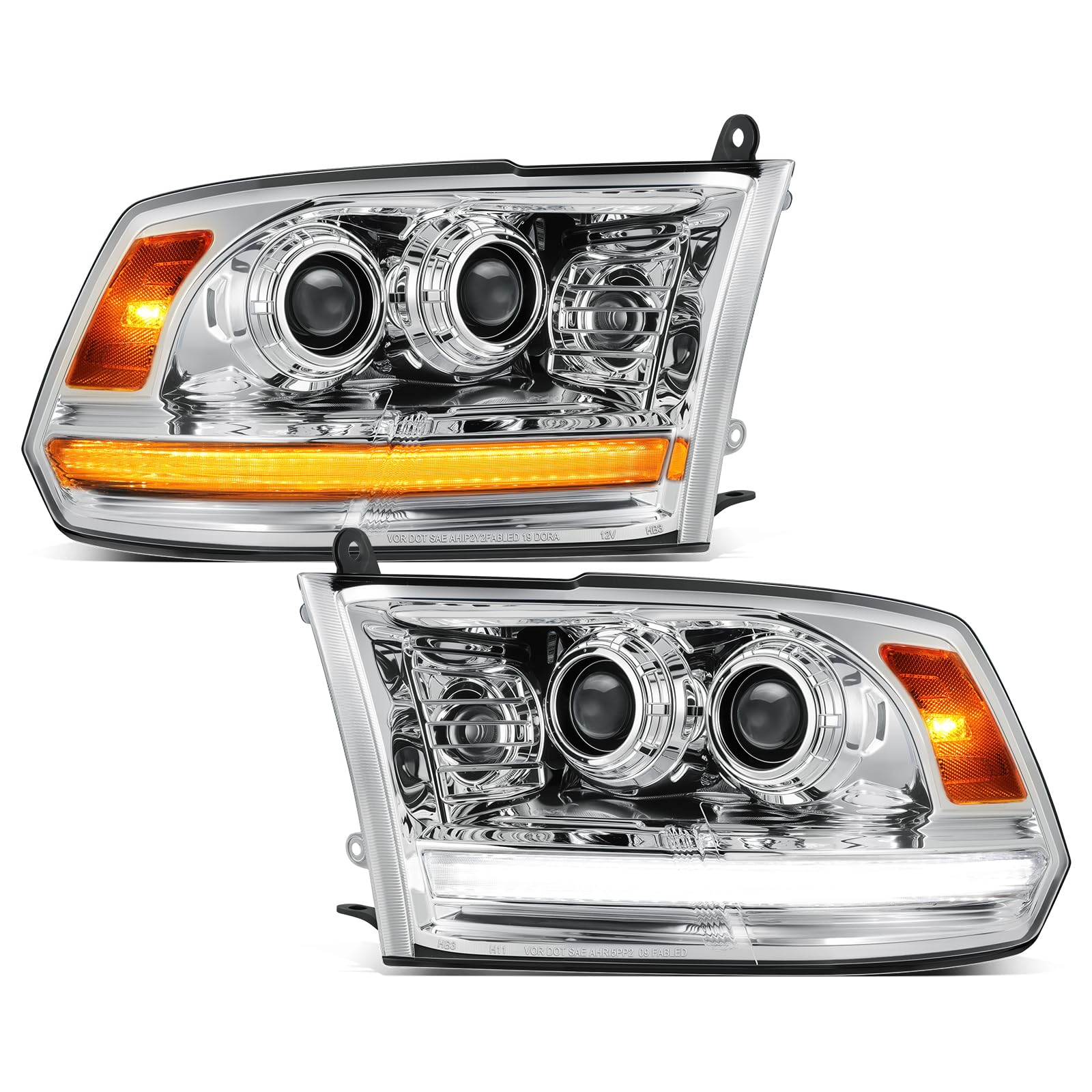 Photo 1 of Partsam Full LED Chrome Headlights Assembly for Ram 1500 2500 3500