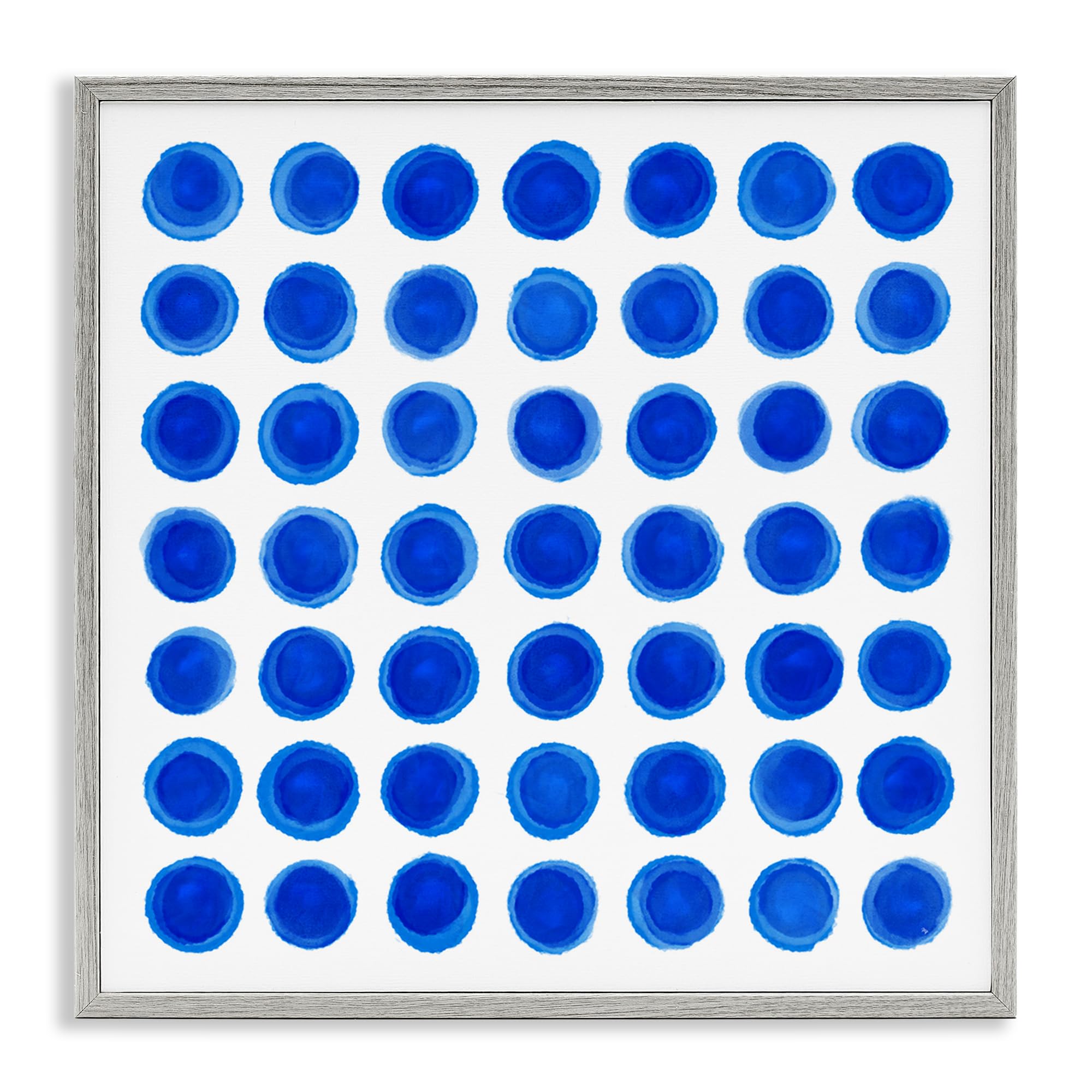 Stupell Industries Farmhouse Gray (Textured) Blue Dots Uniform Pattern, 12 X 12 Inch Framed Giclée Print