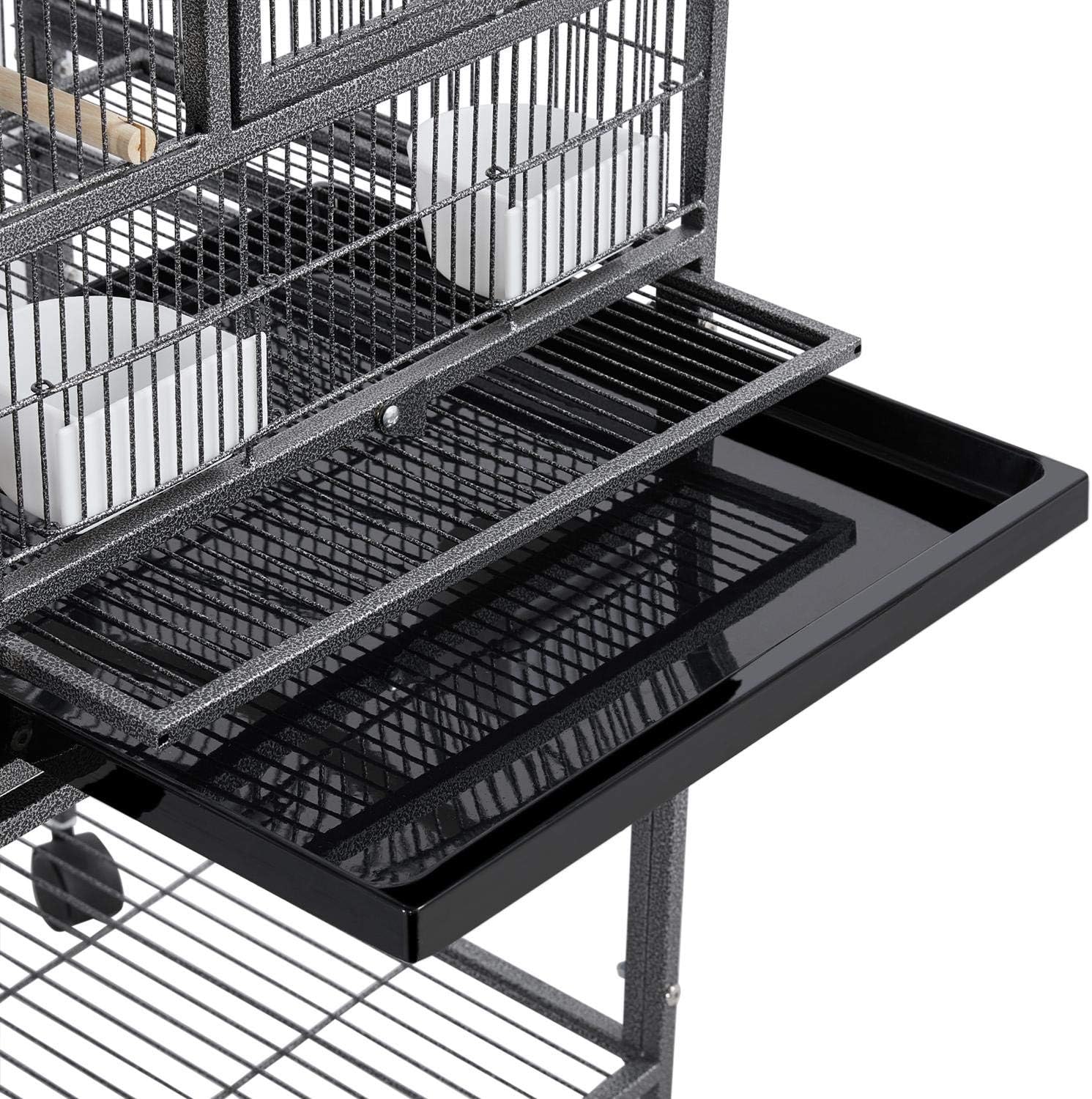 Topeakmart Divided Breeder Parakeet Canary Lovebird Finch Budgie Bird Cages W/Rolling Stand