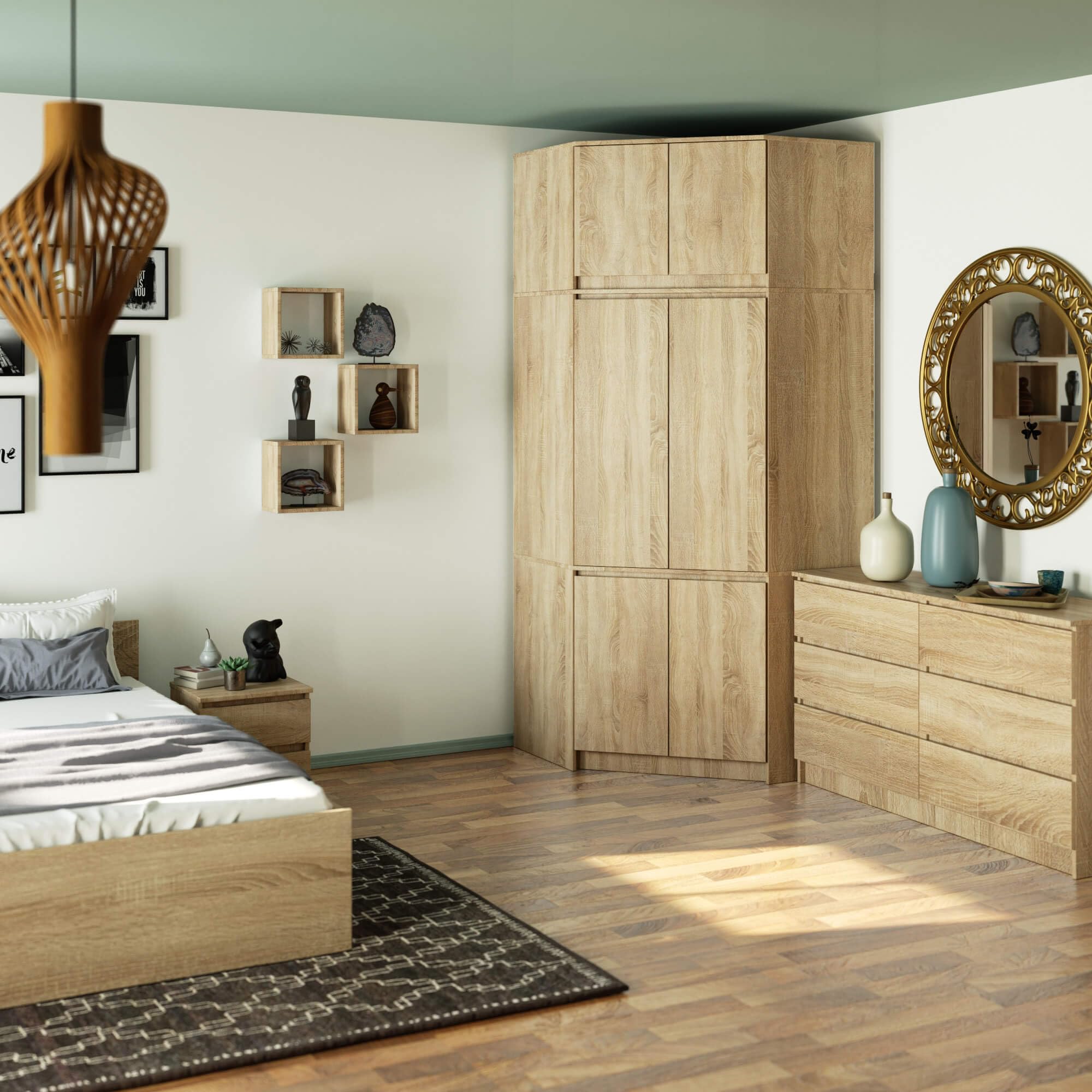 Altillo para armario AKORD S100 Roble Sonoma 100 cm 2 puertas 3 estantes 100x50x55 cm