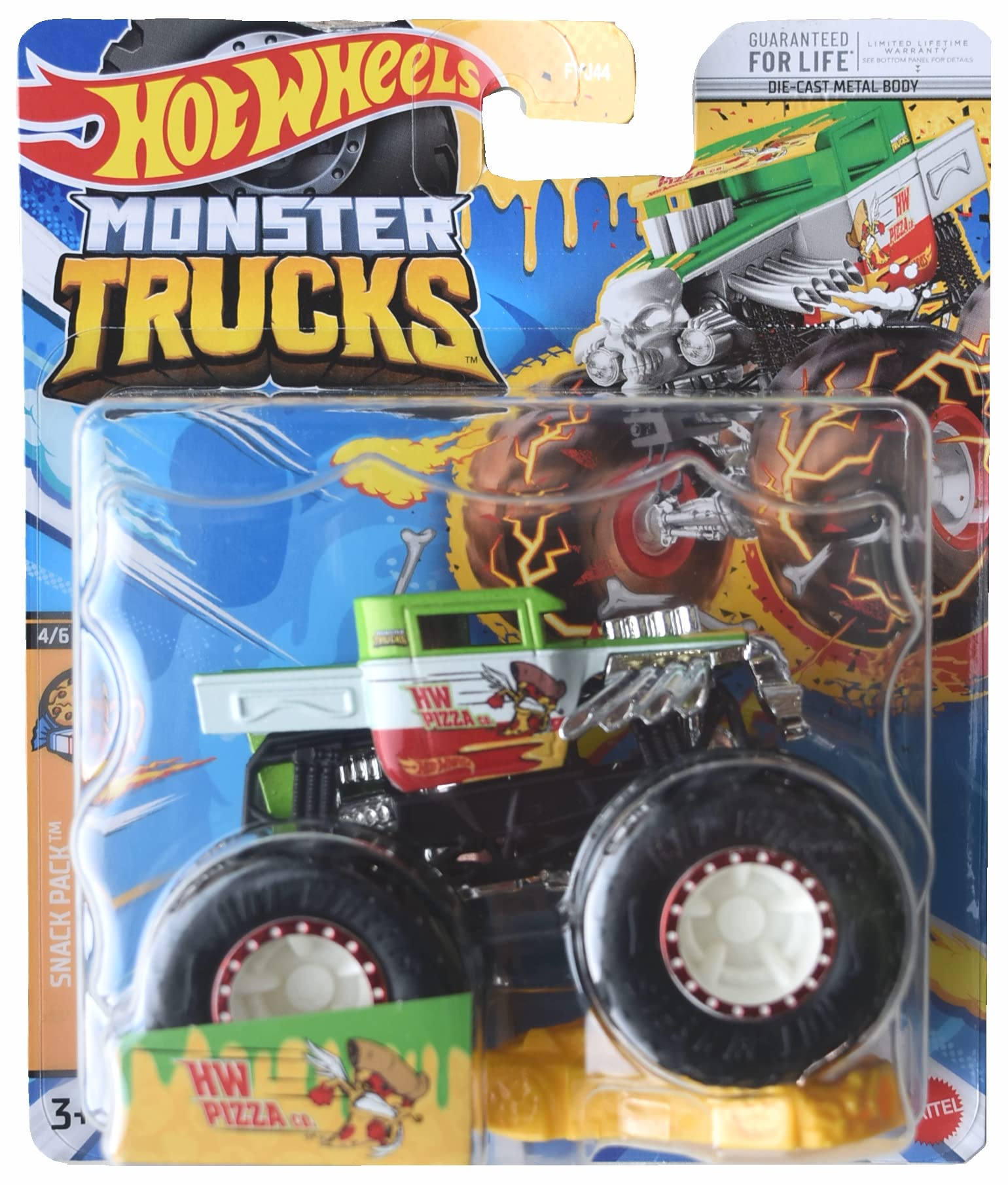 Hot Wheels Monster Trucks HW Pizza Co, Connect and Crash Snack Pack 4/6