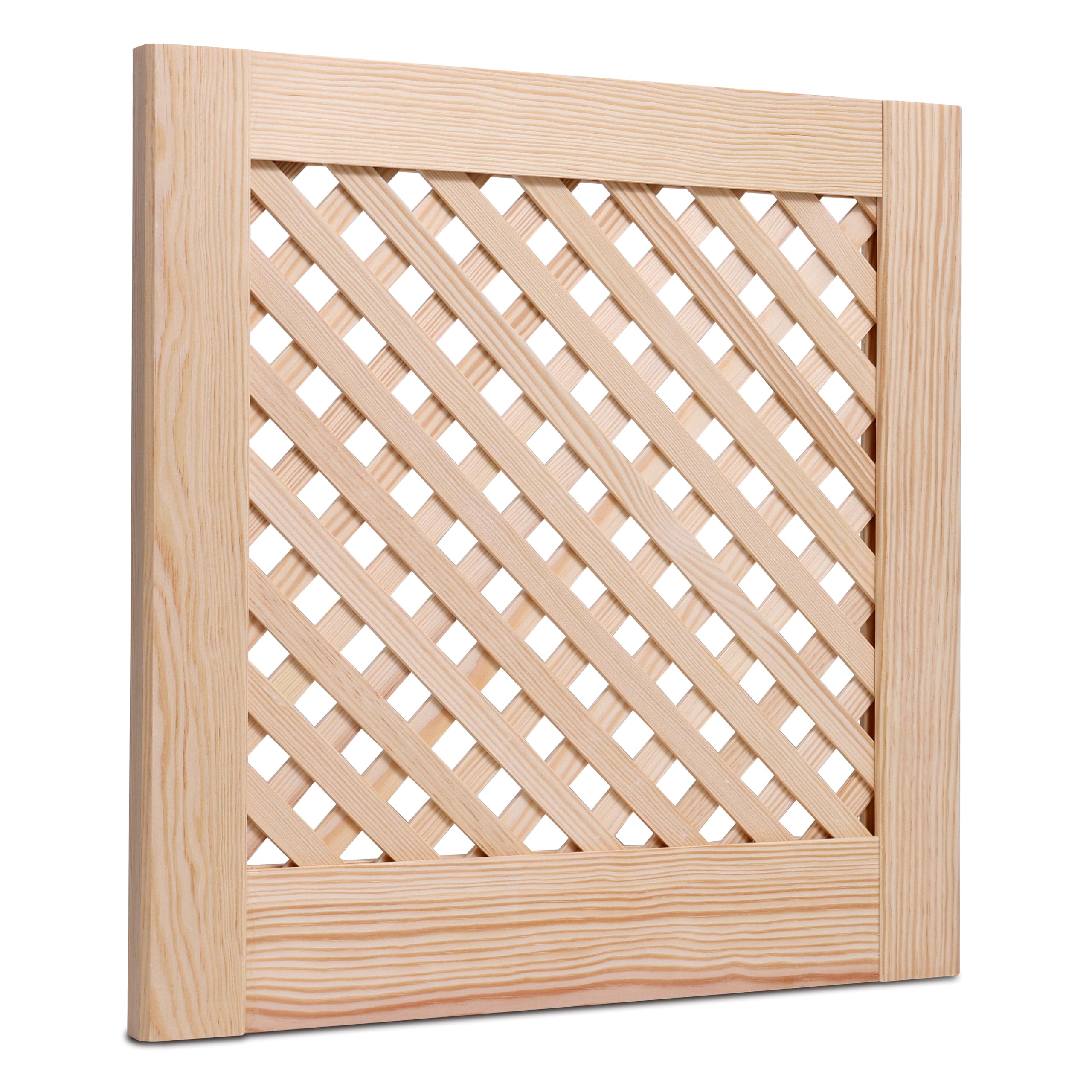 Natural Plain Front Lattice Pine Wooden Louvre Cabinet Cupboard Wardrobe Doors (993mm (39,1'') x 394mm (15,5''))