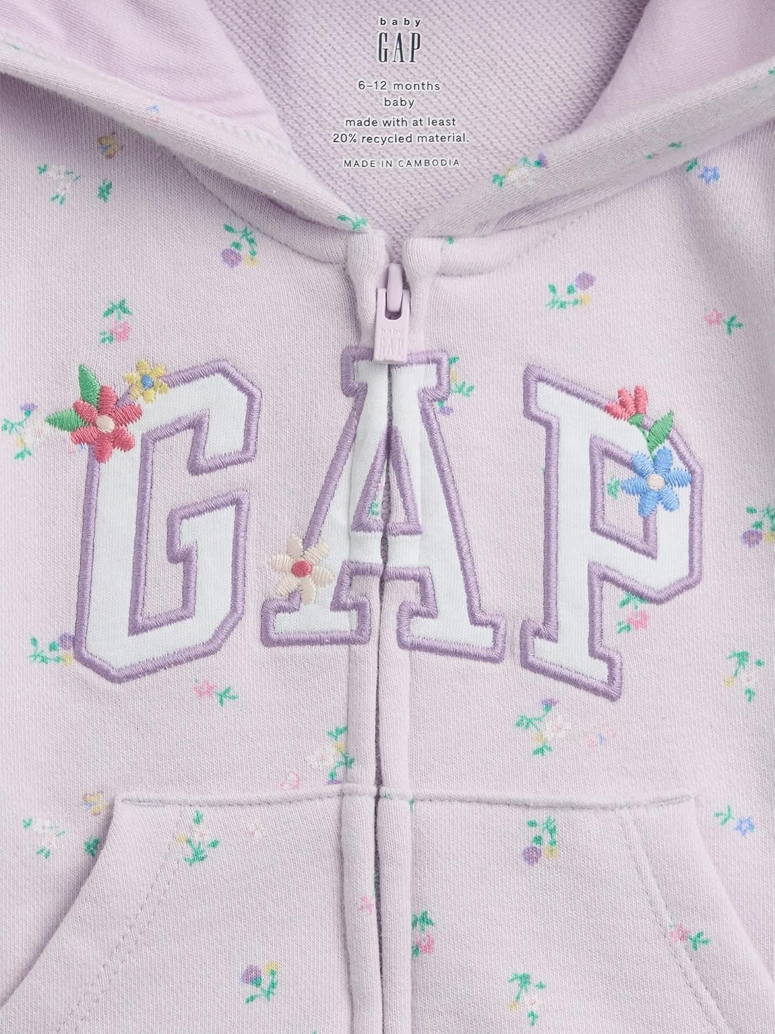 GAP Baby Girls' Logo Full Zip Hoodie