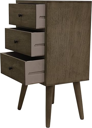 Miniatura 3 de Decor Therapy Mid Century - Mesa auxiliar de madera con 3 cajones, color gris restauración