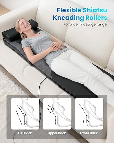 Miniatura 5 de COMFIER Shiatsu - Alfombrilla de masaje de cuerpo completo con calor, almohadilla de masaje de espalda para aliviar el dolor, amasamiento de tejido