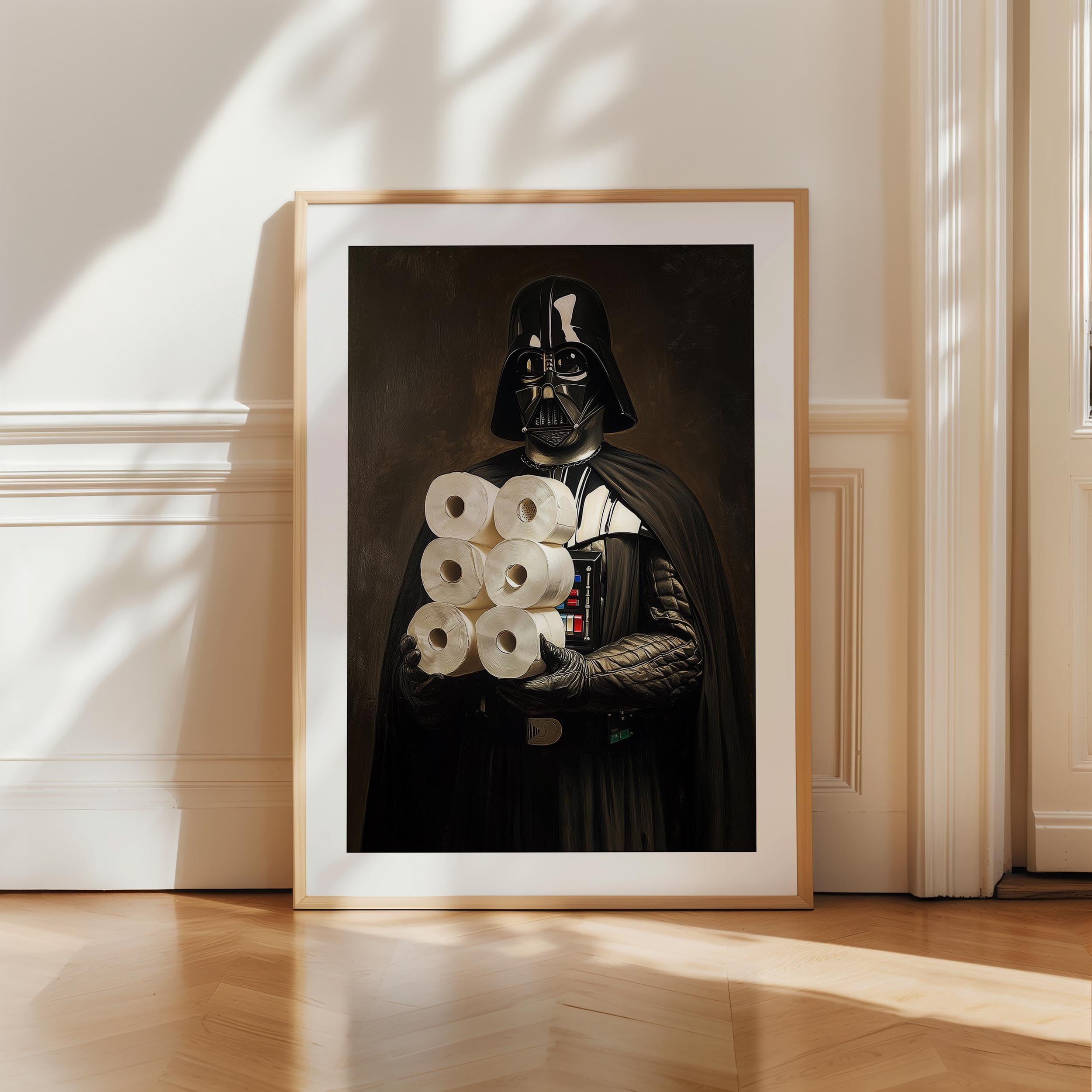 Darth Vader Star Wars Bathroom Art Print - Premium Giclee Fine Art Print - Vintage Painting Style Darth Vader Bathroom Art Wall Décor, Bath Decoration, Ready to Frame — view 2