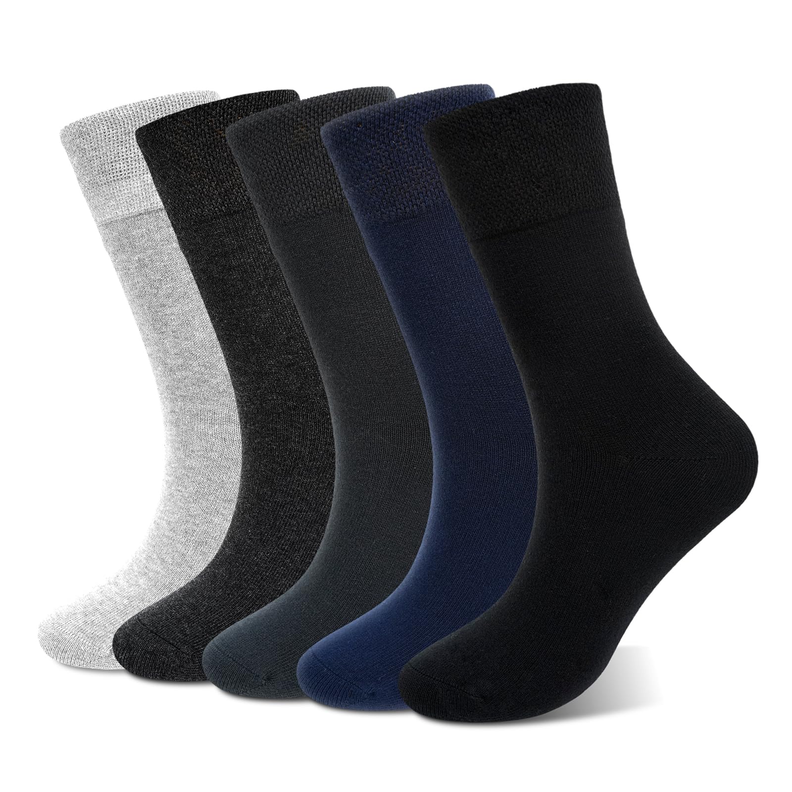 ZAKASA Baumwolle Anzug Socken Herren: Bunte Atmungsaktive Business Socken Männer Ohne Naht Komfortbund für Büro Freizeit Alltag 5 Paar