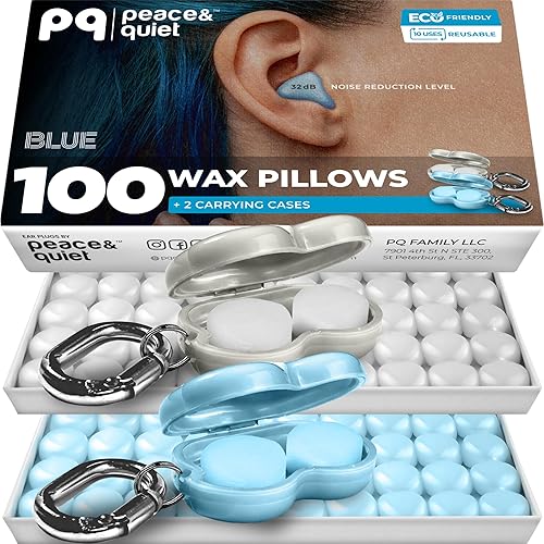 Miniatura 10 de Peace&Quiet PQ 100 Tapones para los oídos de cera para dormir  Tapones de cera de silicona para dormir y nadar, tapones de gel para los oídos para