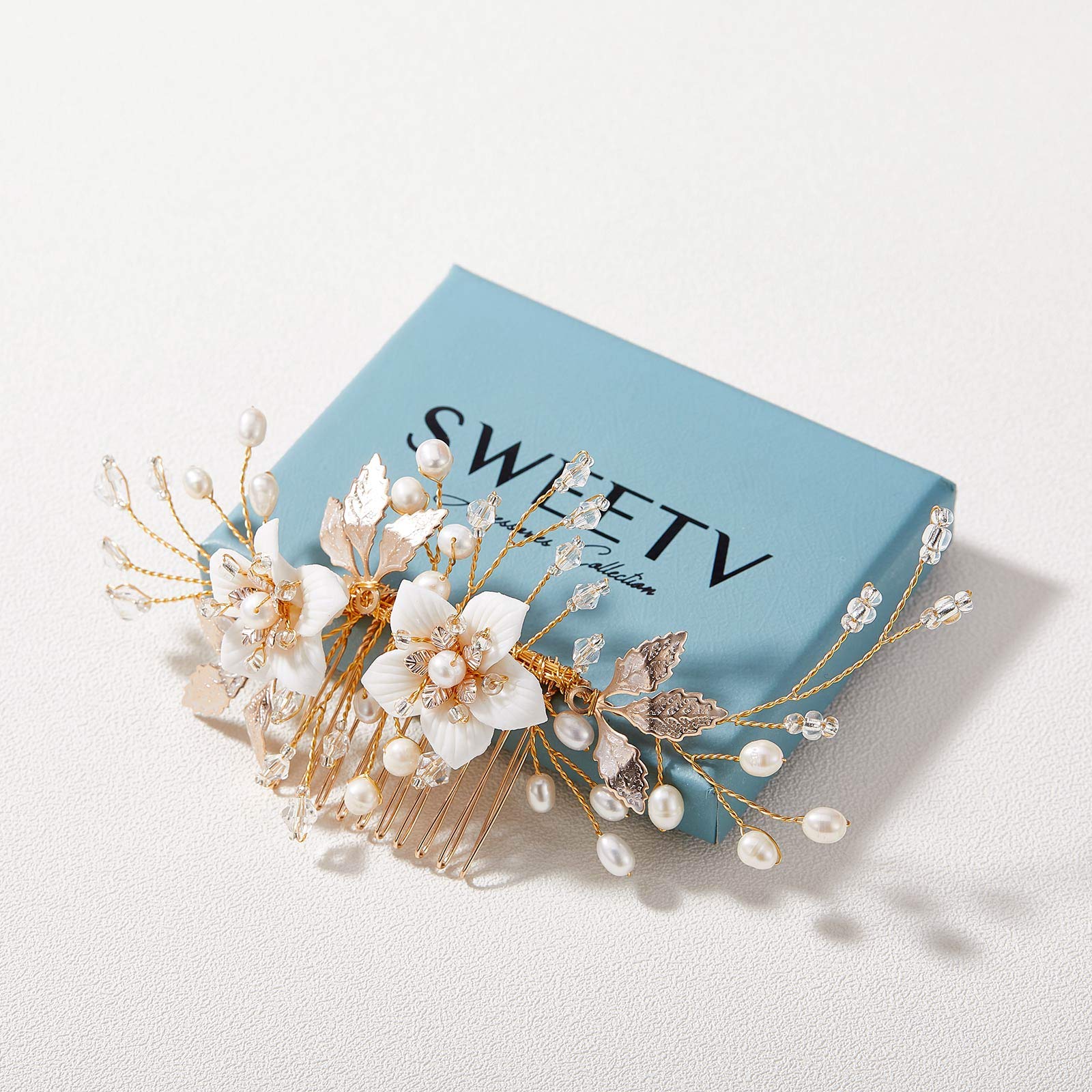 Amazon.com : SWEETV Wedding Hair Comb for Bridal Hair  display picture 1