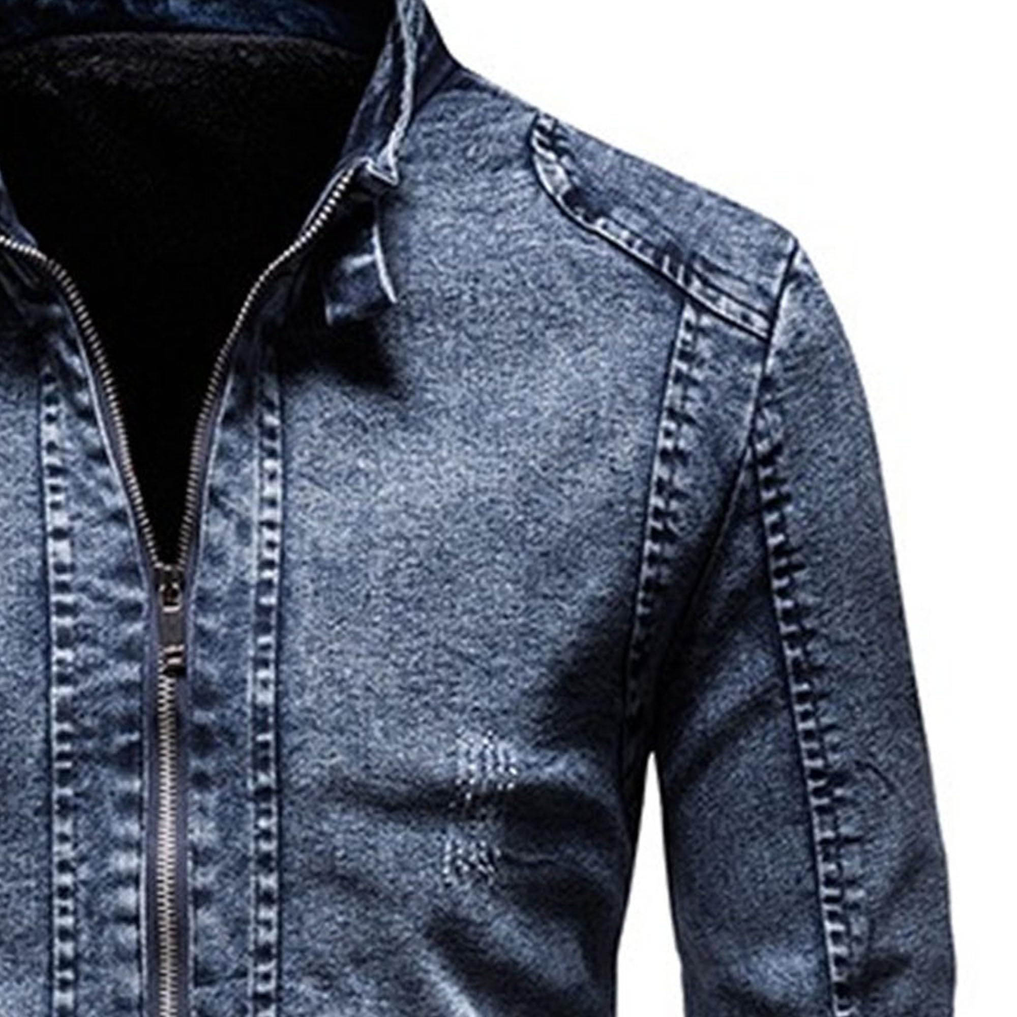 Męski płaszcz pilota, z pełnym zamkiem błyskawicznym, slim fit, stójka