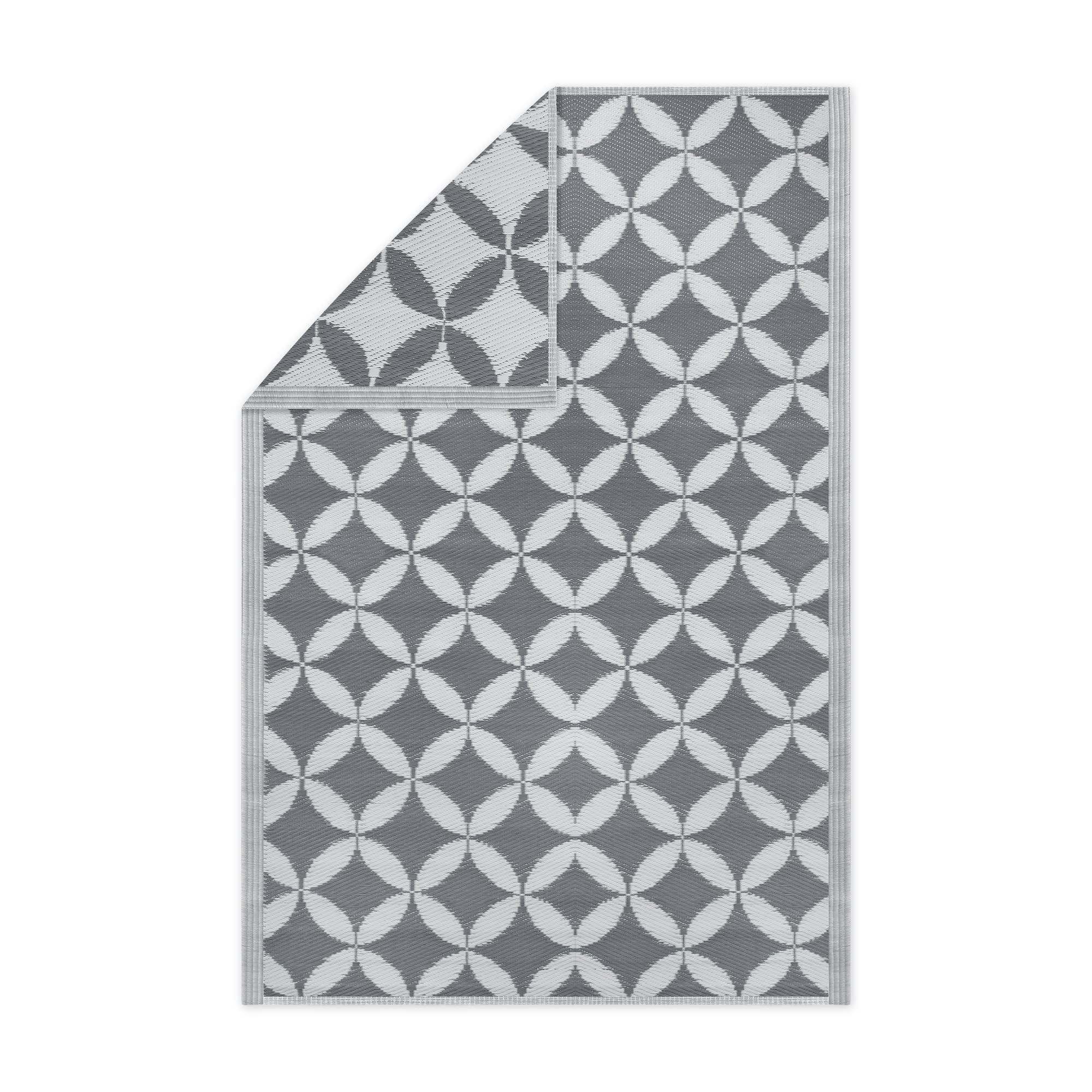 JEMIDI Dywan zewnętrzny 120 x 180 cm – dywan na taras, balkon, do ogrodu, na balkon, do ogrodu, kolor jasnoszary