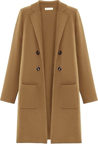 KIRUNDO Cardigan Sweaters for Women 2026 Fall Open Front Knit Sweater Jackets Business Casual Long Coatigan Winter Clothing