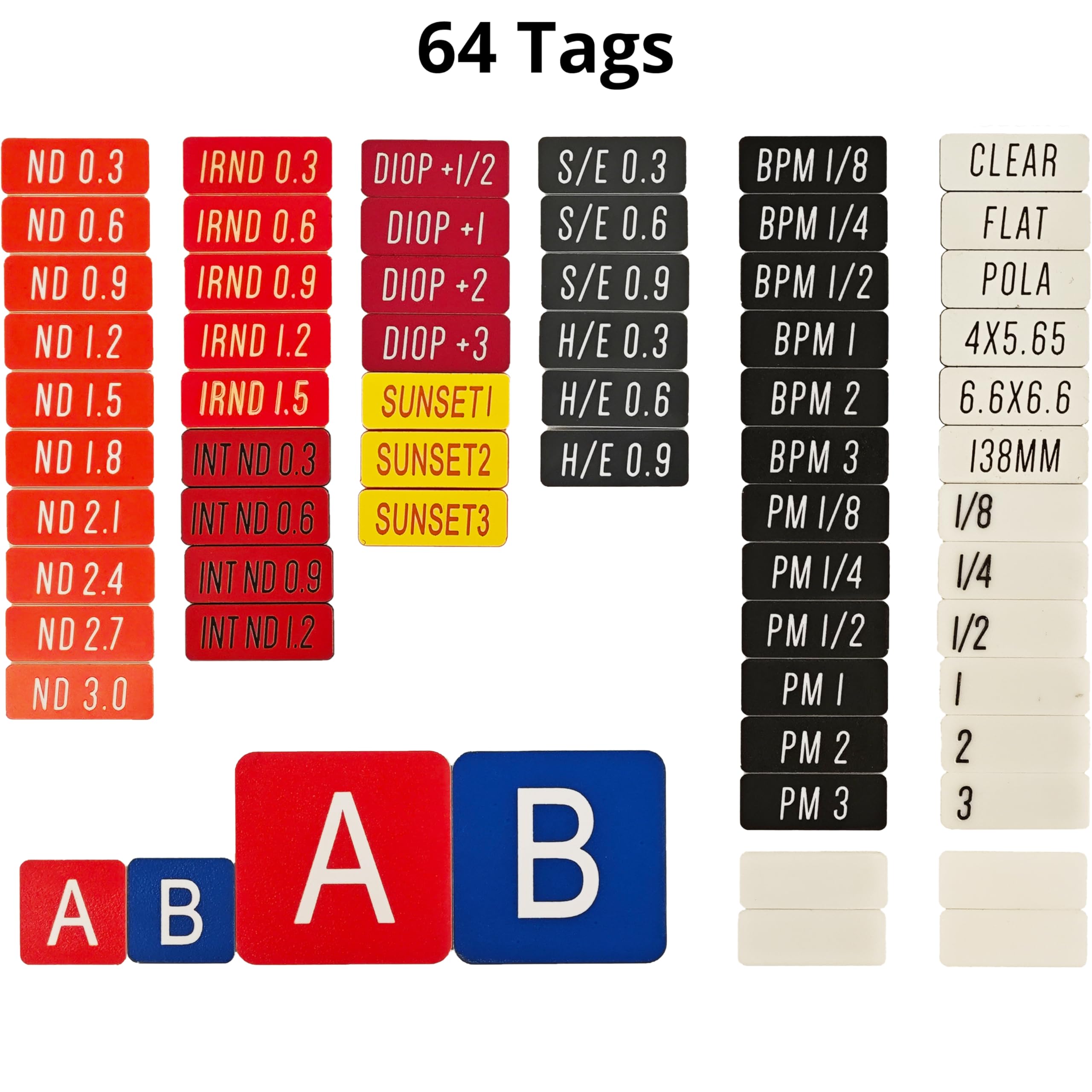 Filteretiketten, 61-teilig, Etiketten-Set mit Aufbewahrungstasche, Tragepad mit Klettband-Design und Karabiner