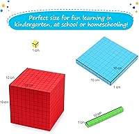 Vista 6 de Simply magic 131 bloques de base de espuma para matemáticas, bloques de valor posicional, base 10 manipulativos matemáticos K-3, contadores