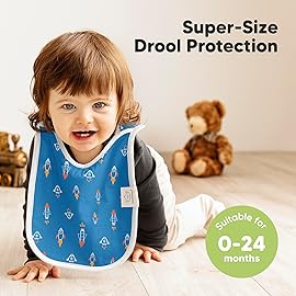 KeaBabies 8-Pack Baby Bibs for Boys, Girls - Pullover Bibs for Drooling Teething Baby Girl & Boy Toddler, Newborn, Soft & Absorbent, Cute Colors, Large Torso Coverage Keep Infant Clean & Dry (Cosmo)