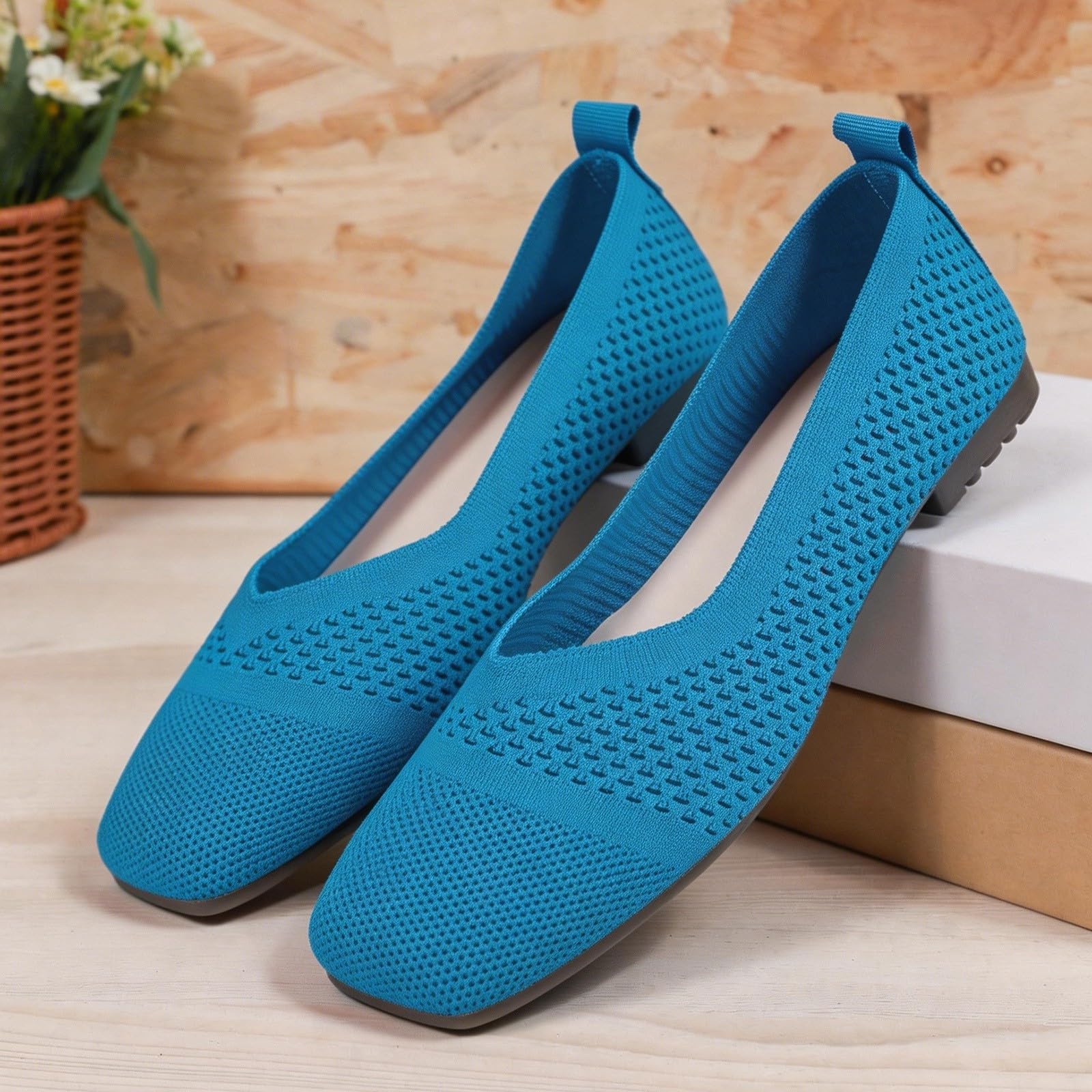 Zapatos Mujer Bailarinas Verano Elegantes Mocasines Cuadrados