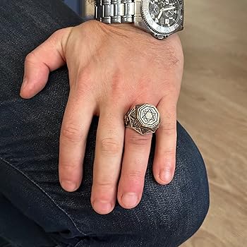 samulo semeno 指輪 Falcon Jewelry David of Star, Solomon Ring, Talisman Ring, 925