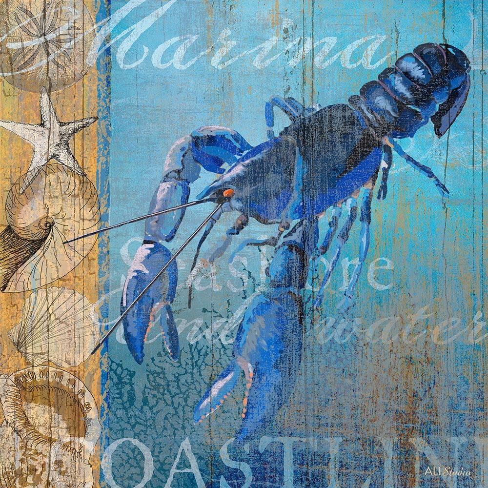 Stampa poster con aragosta e mare - Licensing Studio Art (24 x 24)