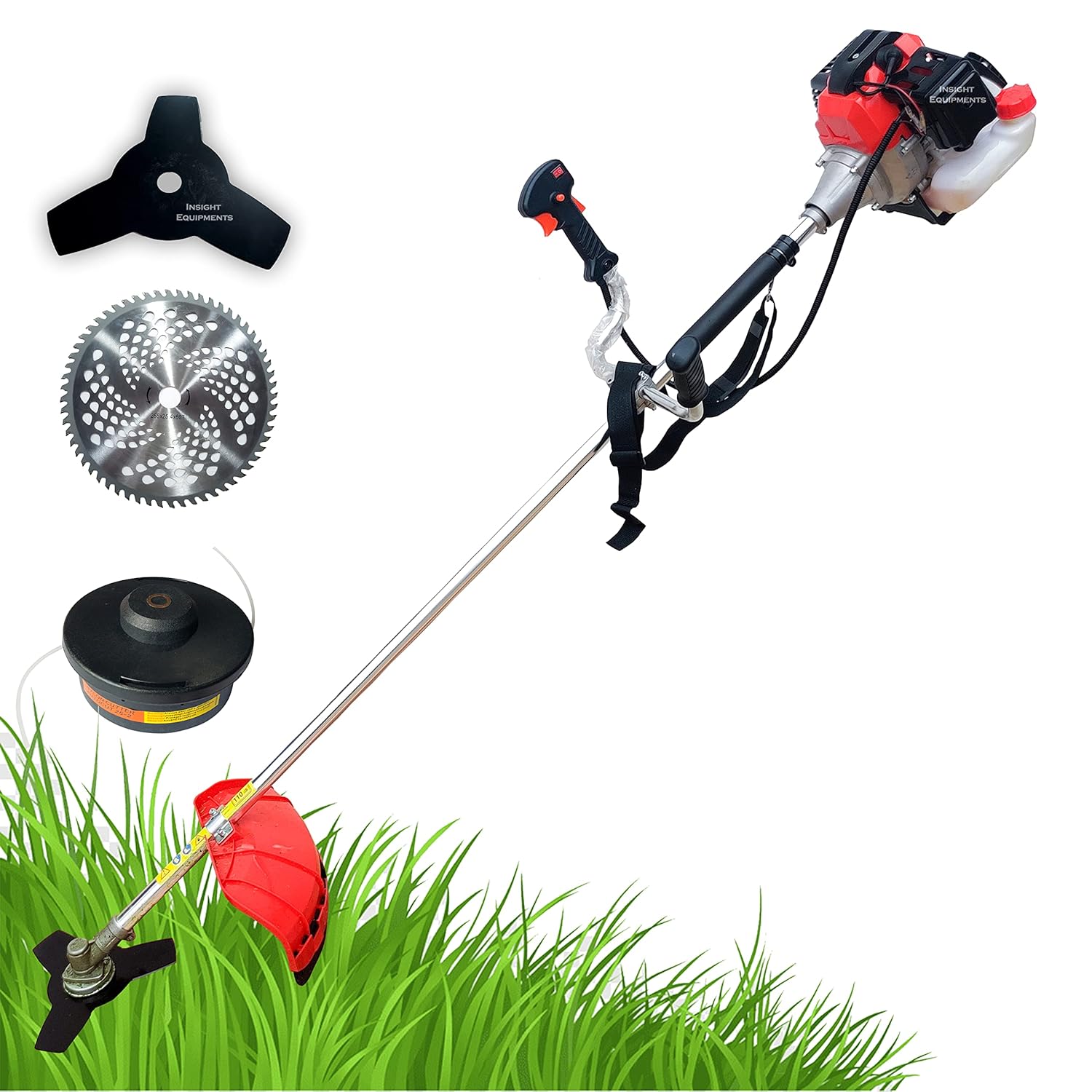 Insight Equipments NEW AND IMPROVED Brush Cutter 2 Stroke 52cc 2.5HP Petrol engine Side Pack