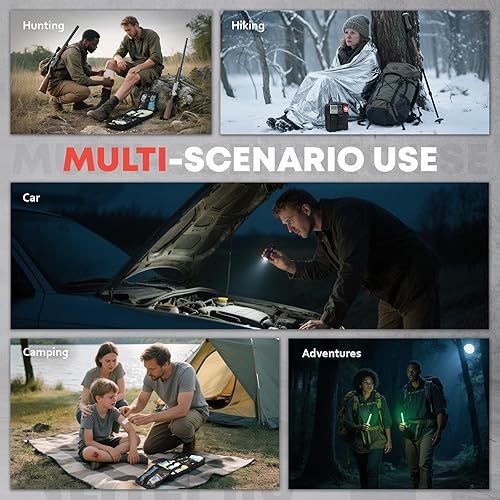 Miniatura 8 de Kit de primeros auxilios y supervivencia de 242 piezas, bolsa Molle IFAK, nailon 1000D, compartimentos codificados por colores, kit médico para