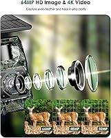 Vista 7 de Cámara de Rastreo Solar WiFi Bluetooth - Cámaras de Caza con Visión Nocturna, Sensor de Movimiento, Impermeable, Cámara de Ciervos Recargable