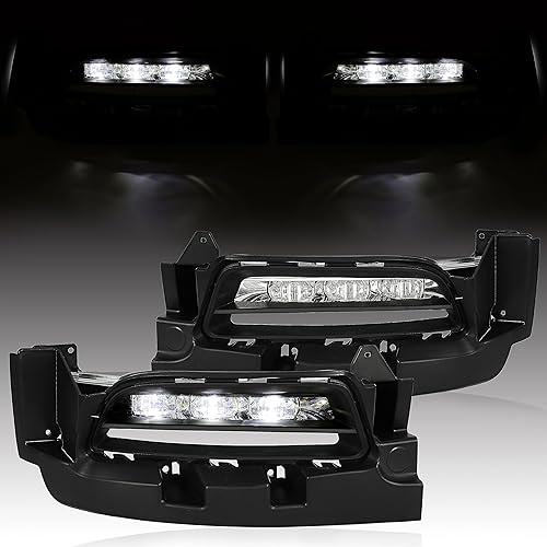 HECASA Par de luces antiniebla LED compatibles con Dodge Charger 2015-2022 de repuesto para 68214428AB 68214427AB 68214427AB lente transparente del