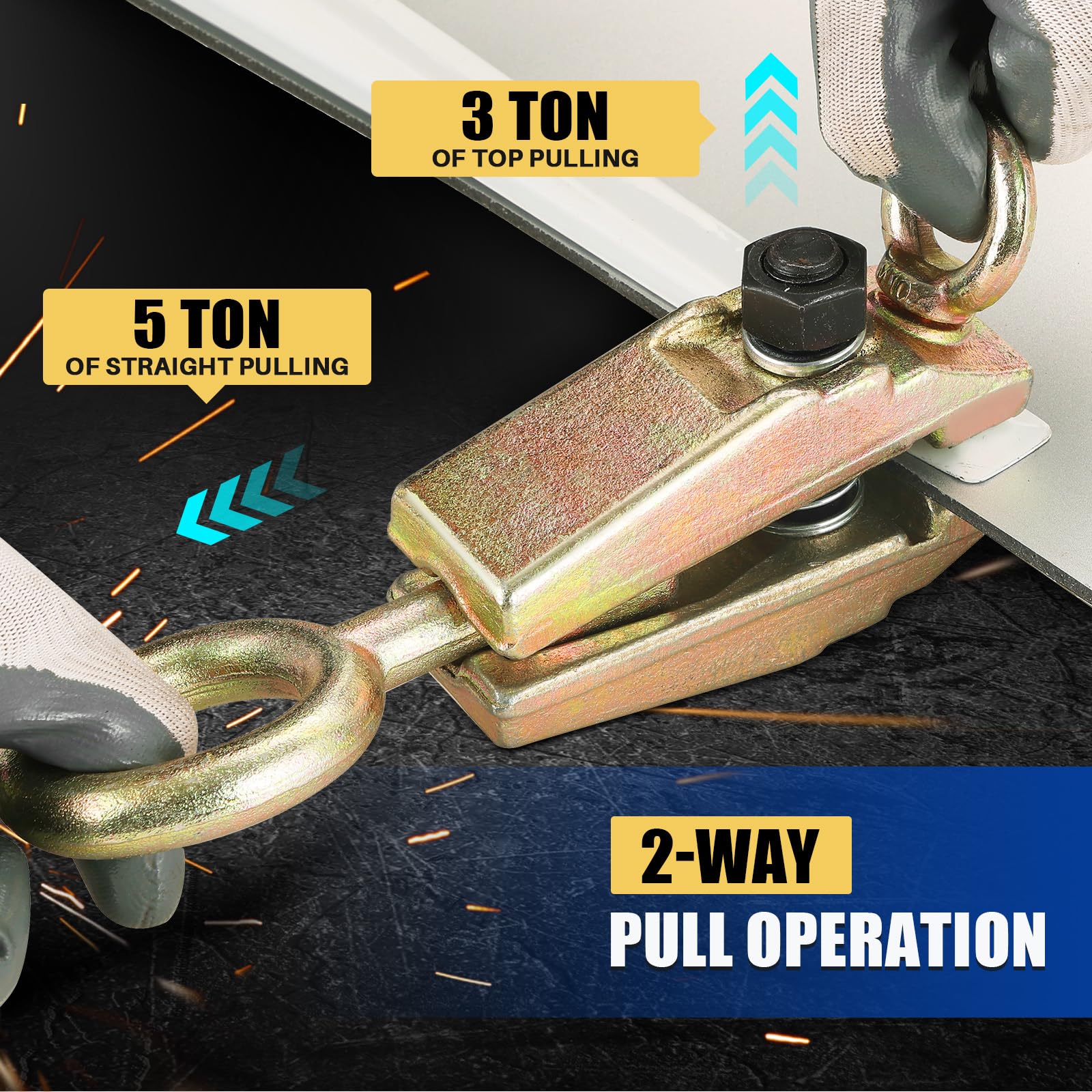 Frame Machine Auto Body RANSOTO 5-Ton Auto Body Clamp – 2-Way Dent Puller With Self-Tightening Jaws For Panel Repair Dent Repair - Foto 10