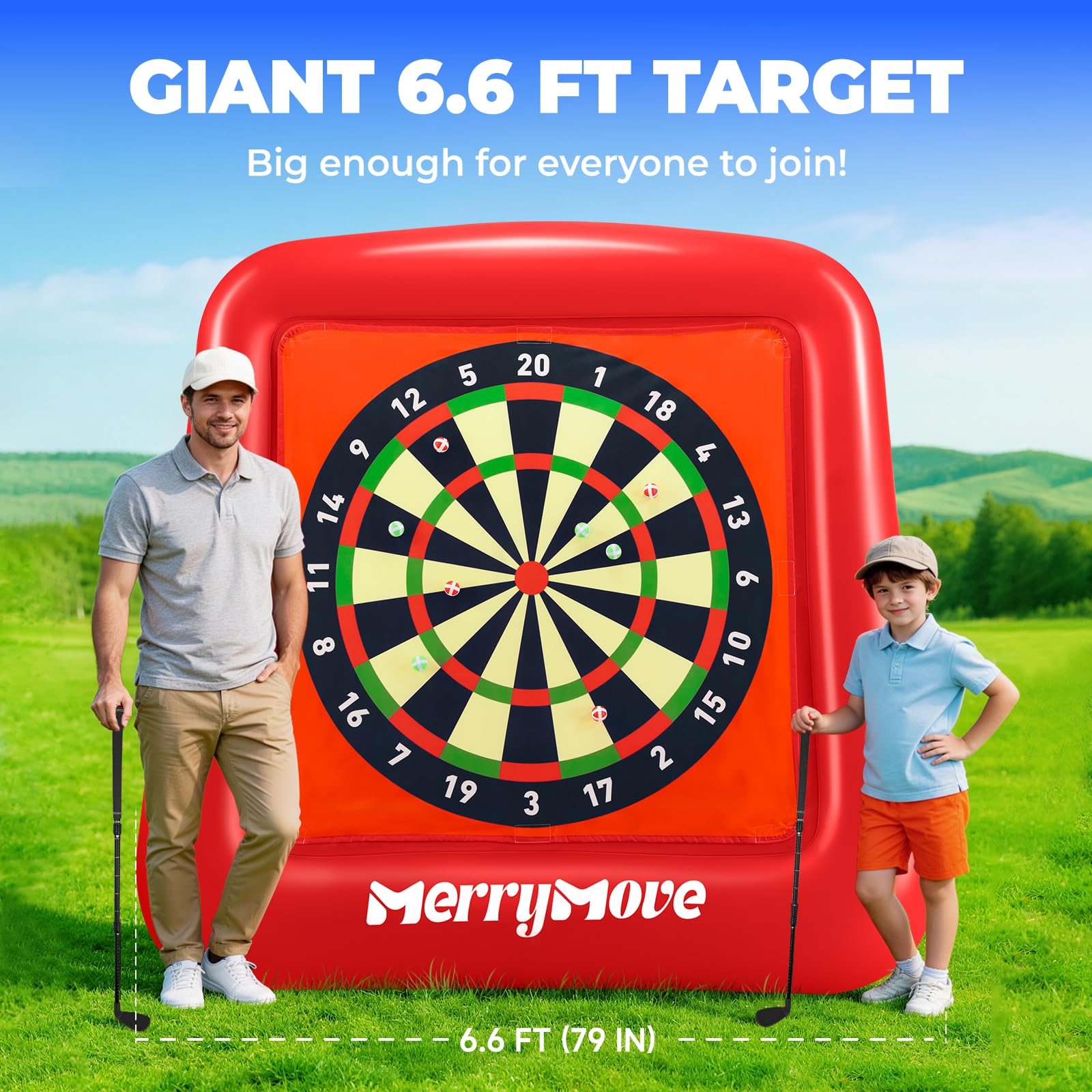 Diana de golf inflable gigante: objetivo de 6.5 pies para diversión en el patio trasero y la piscina