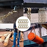 Vista 6 de Chain Hooks, Safety 3/8 Chain Hook, Heavy Duty Forged G70 Clevis Slip Hook with Safety Latch for Marine, Trailers，Trucks Towing（10 Pack