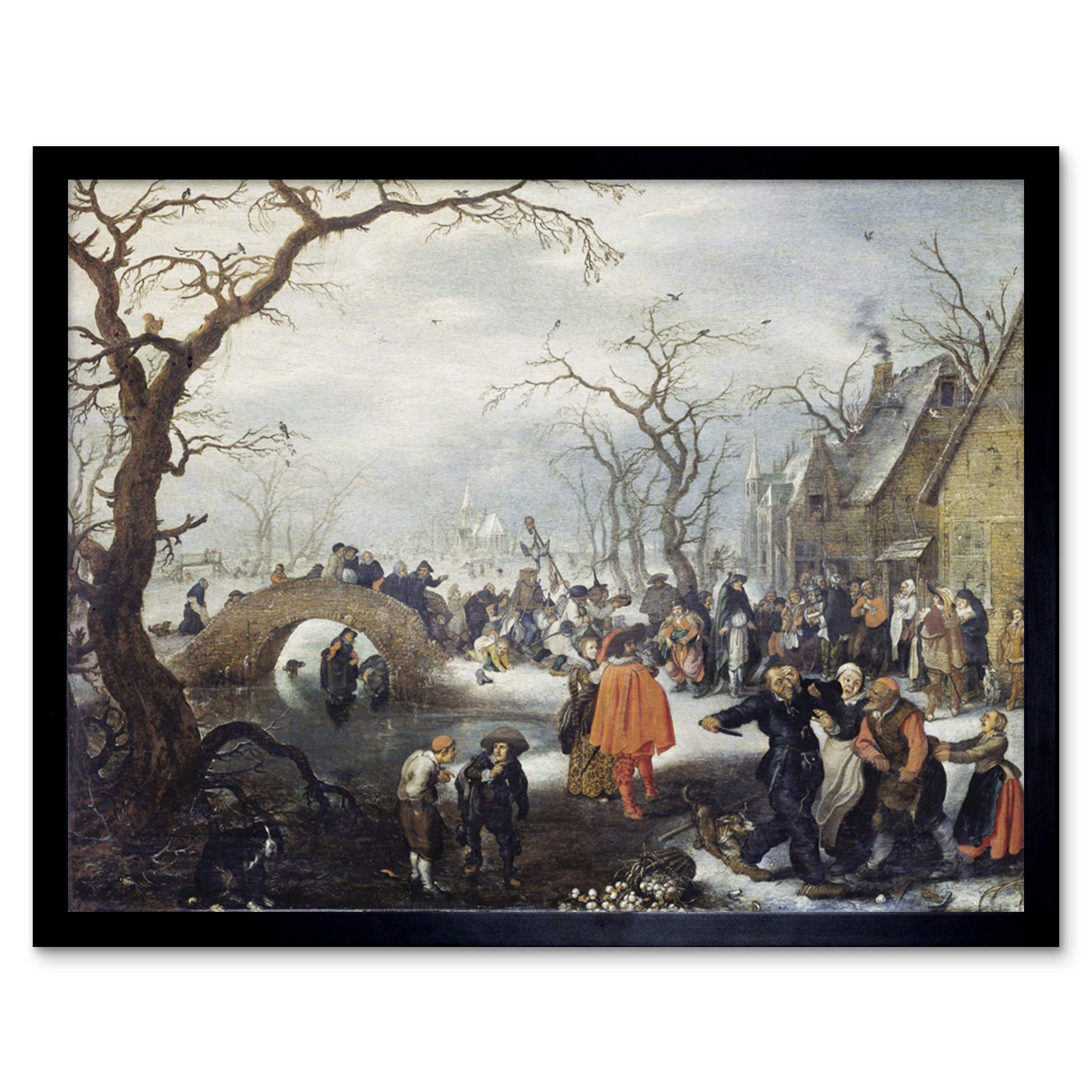 Artery8 Van De Venne Shrove Tuesday In Country Painting Art Print Framed Poster Wall Decor 12x16 inch