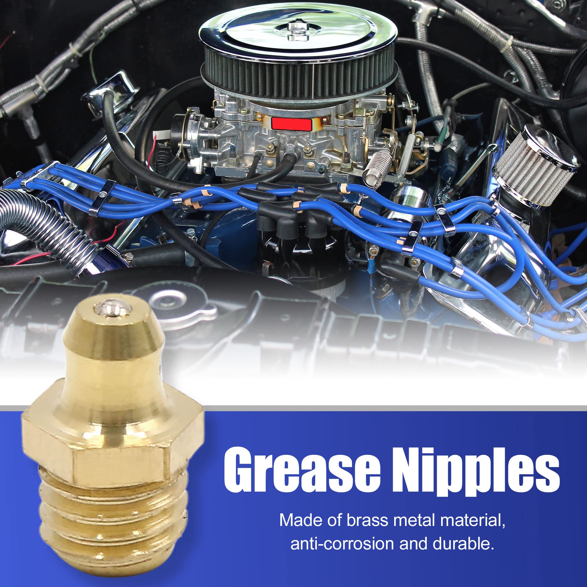 6 Pièces Graisseurs Droits M10x1.5 En Laiton - Raccords De Graissage Pour Voiture, Moto, Camion - Embout Fileté Avec Bille De Retenue