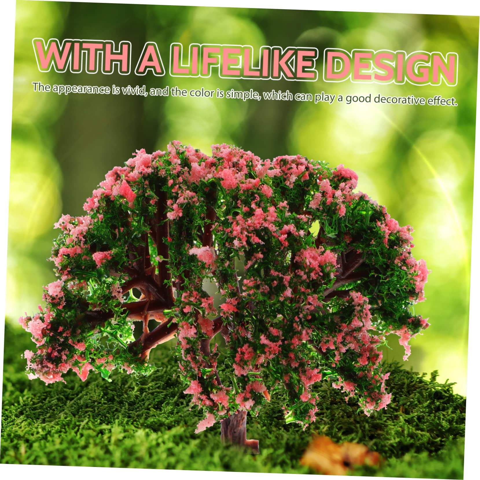 Set 8 Alberi Di Ciliegio In Miniatura Rosa, Modello Paesaggio Per Tavolo Di Sabbia E Scenari Fai Da Te