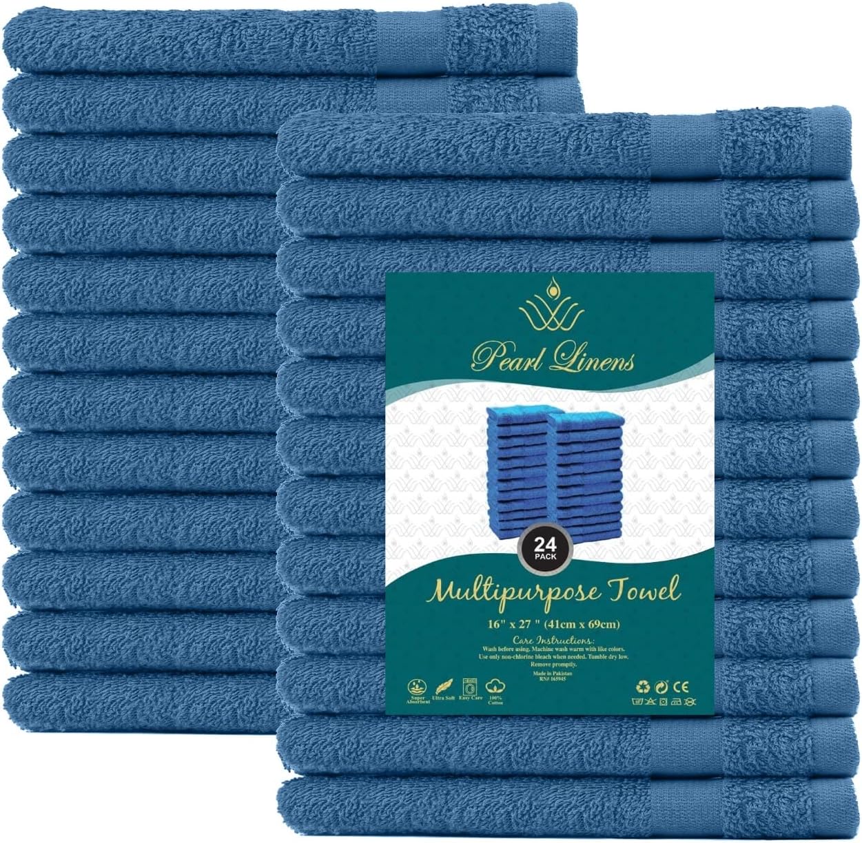 Pearl Linens 100 Cotton Premium Salon Towels Set of 24