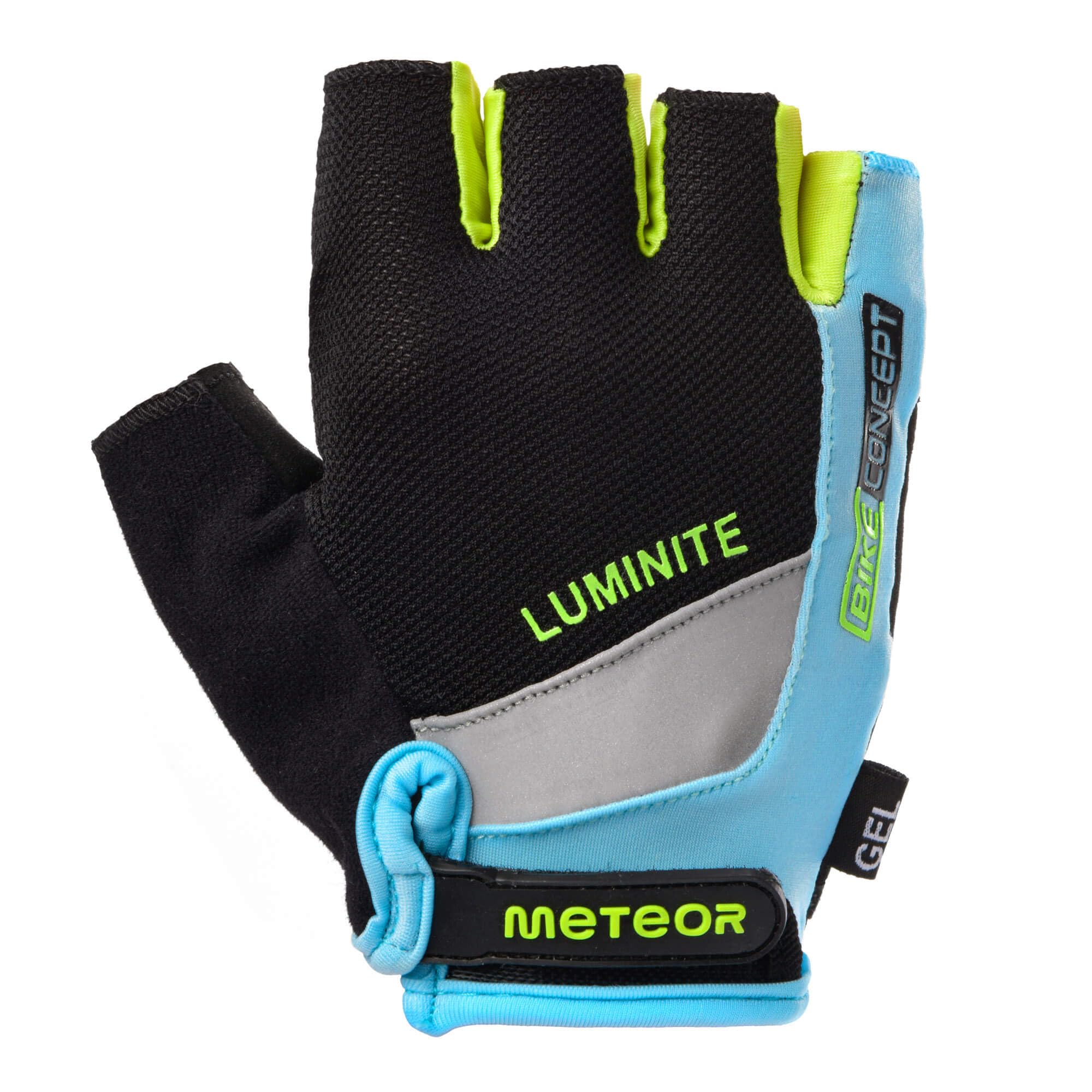 meteor Fahrradhandschuhe Herren Damen Kinder Halbfinger Gel gepolstert | Radhandschuhe kurz für MTB, Rennrad, E-Bike - Handschuhe atmungsaktiv im Sommer, reflektierend, 7 Größen XXS-XXL