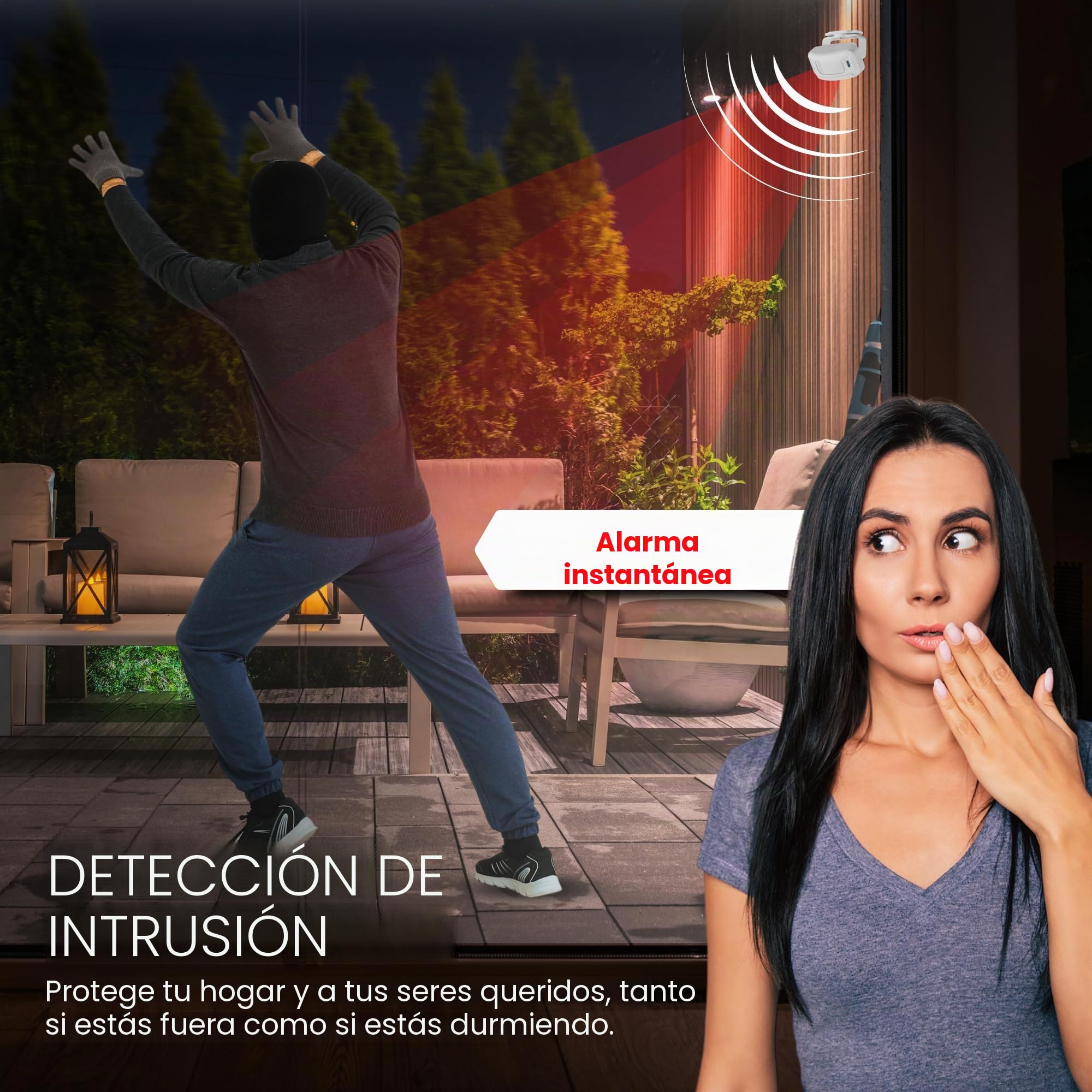 Timbre inalámbrico con sensor de movimiento, timbre de entrada de tienda con sensor, alerta de acceso Plug & Play para tiendas, oficinas, restaurantes, melodías de volumen ajustable, funciona