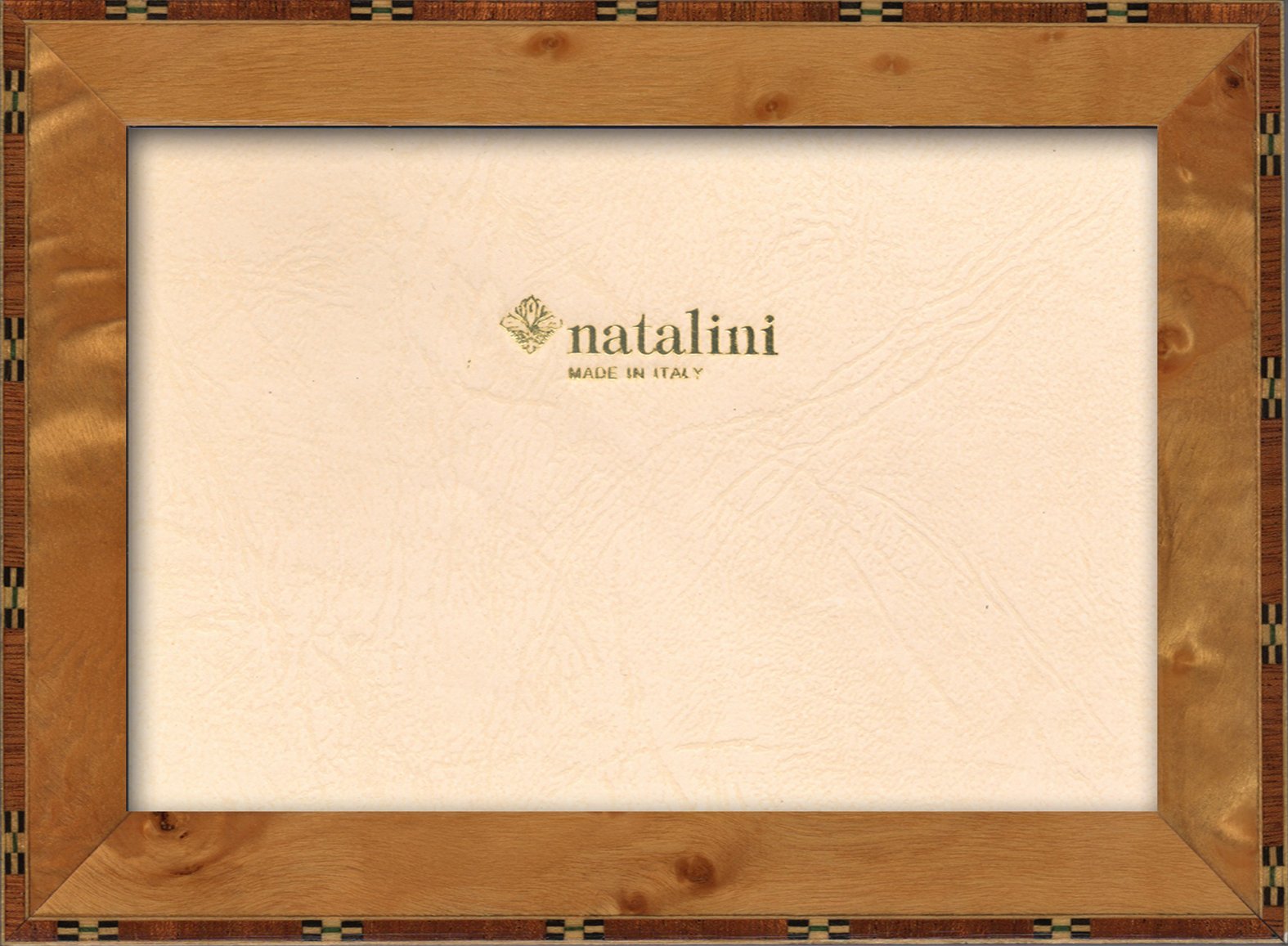 Natalini Cornice Portafoto In Legno Tulipier Intarsiato – Made In Italy, Misura 13x18 Cm, Finitura Lucida Grigio Studio, Vetro Molato