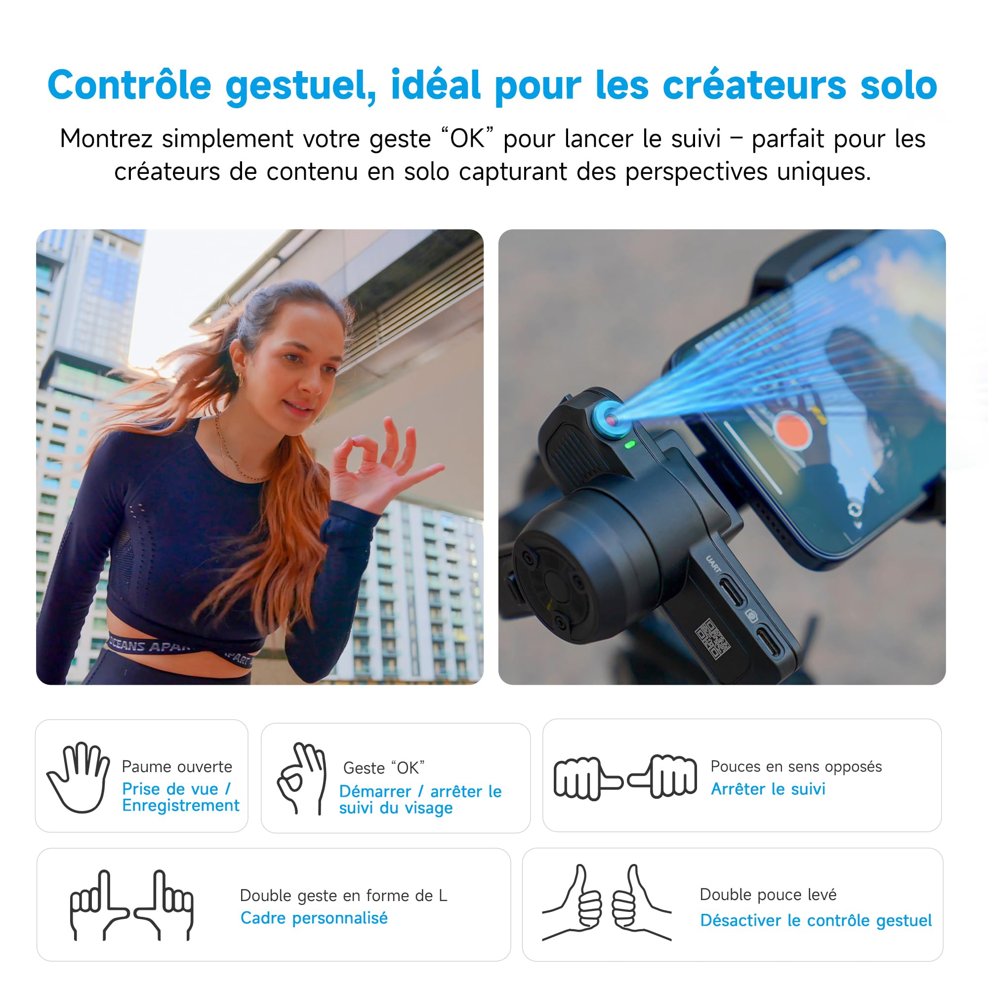 Feiyu SCORP Mini 3 KIT [OFFICIEL] Stabilisateur 3 Axes avec Suivi IA 4.0 pour Appareils Photo Reflex/Mirrorless/Action Cam,Smartphone,Charge utile 2KG,Support Phone avec Ventilateur de Refroidissement