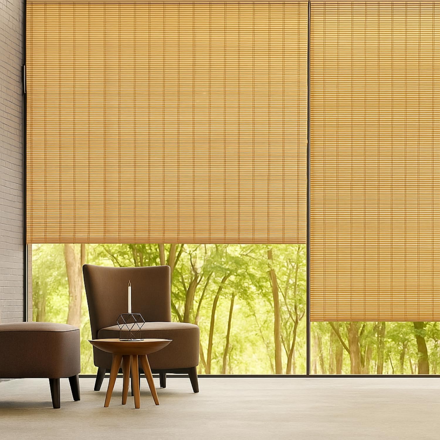 Virsus 1 Tapparella a rullo in Bambù Avvolgibile 6913, Tenda da sole in bamboo naturale colore Legno chiaro, arrotolamento carrucola per porte finestre Interni ed Esterni Varie Dimensioni (100x200 cm)