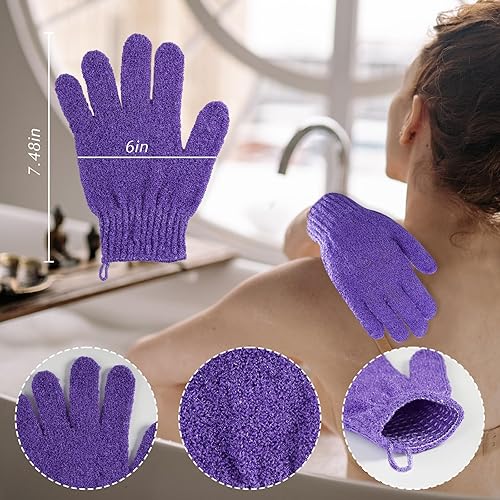 Miniatura 2 de Guantes exfoliantes para ducha, 20 unidades, guantes de ducha exfoliantes para hombres y mujeres, guantes 100% nailon para exfoliación corporal para