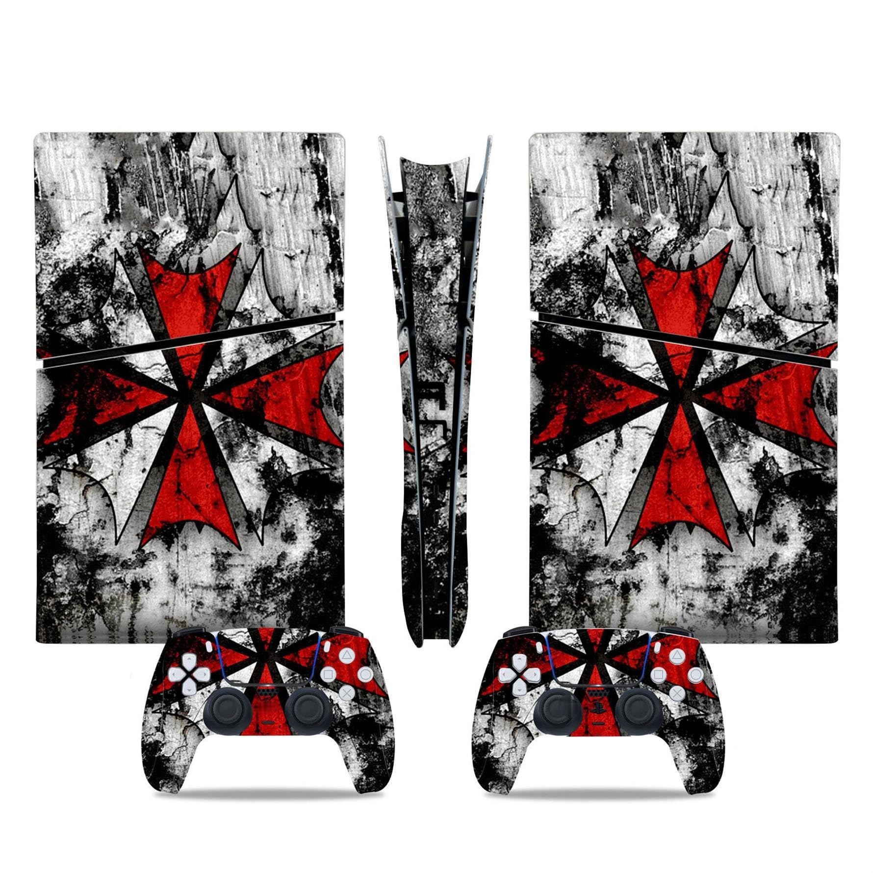 Sin Burbujas para PS5 Slim Skin Disc Edition & para PS5 Slim Skin Digital Edition Consola Mando Cubierta Vinilo Fundas Compatible Resistente Arañazos 84799 Anti Rasguños (Size : Disc Version)