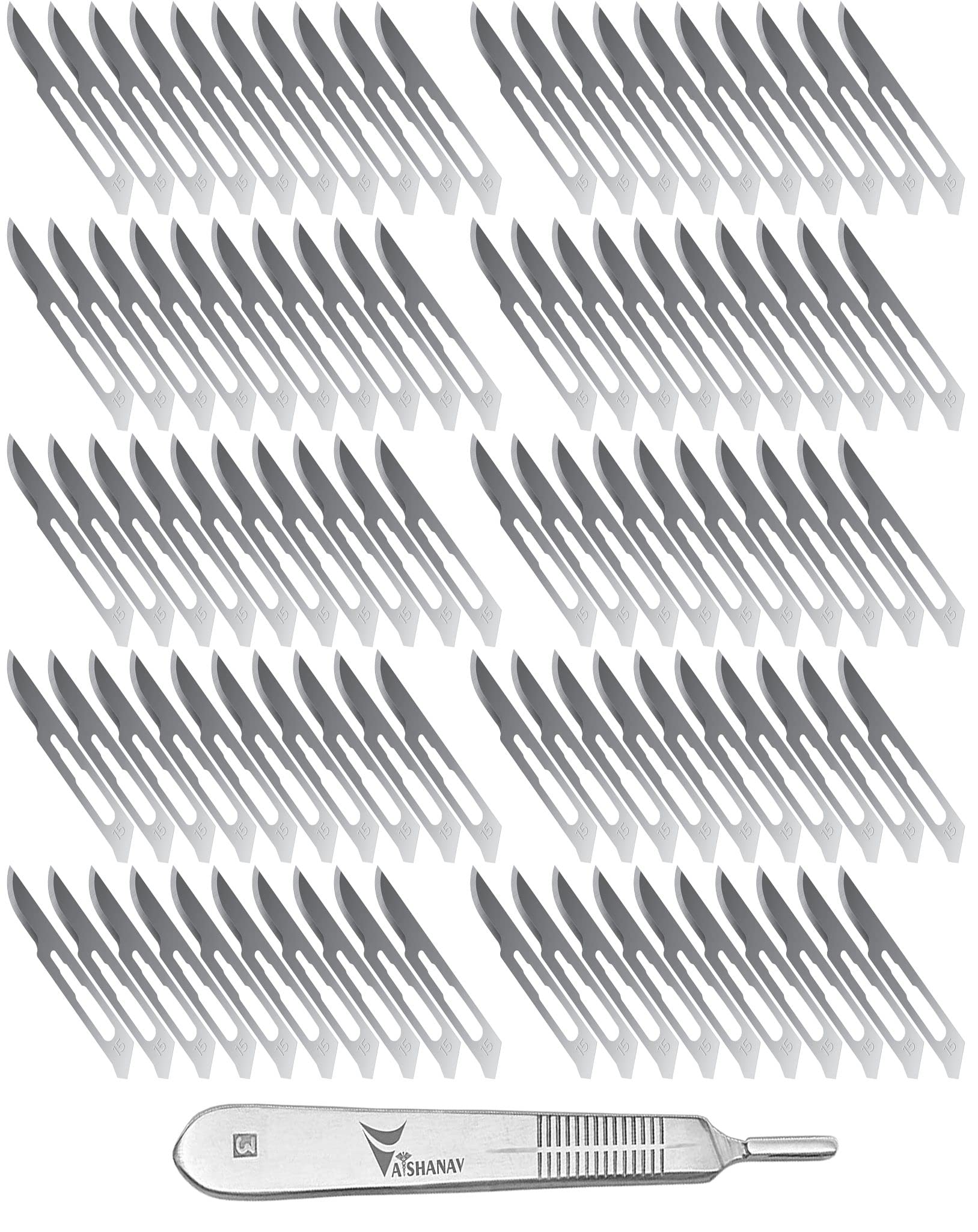 Vaishanav B.P. Blade No. 15 (Pack of 100 PCS) with Stainless Steel Handle No. 3 - Precision Surgical Scalpel Blades and Handle Set (B0BHWYRSLY) Amazon Price History, Amazon Price Tracker