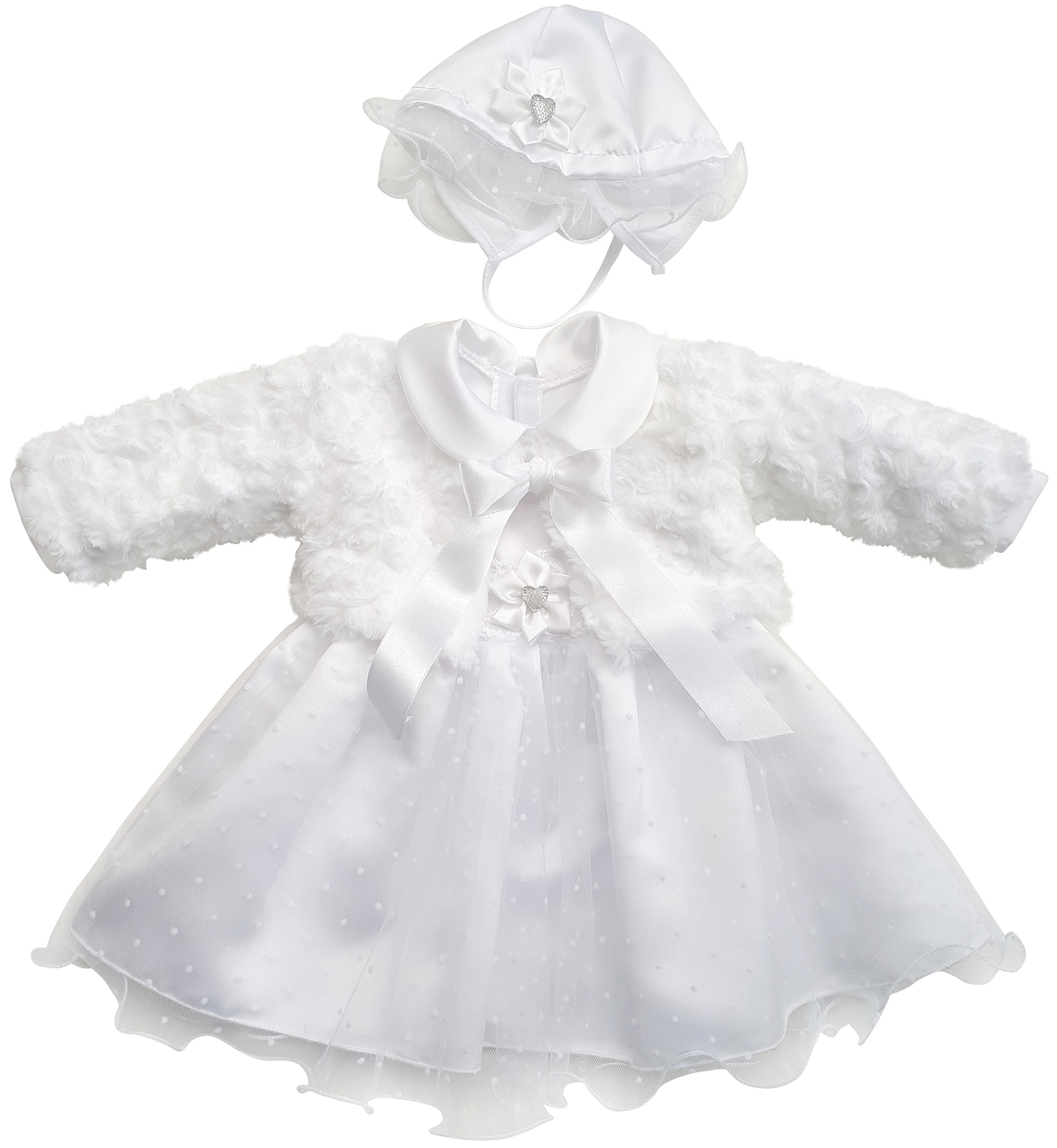 Kleid Babykleid Taufkleid Festkleid Bolero Jacke Mädchen Baby Taufe Taufjacke