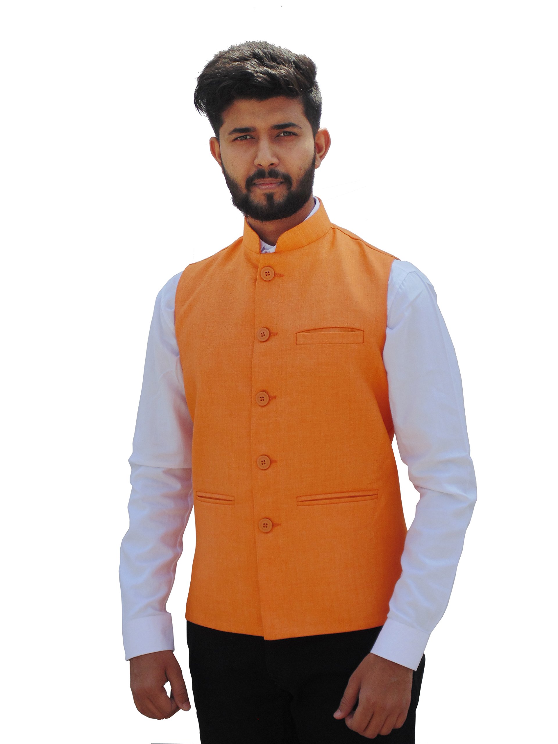 badoliya & sons Nehru Jacket for Men (Orange)-picture-6