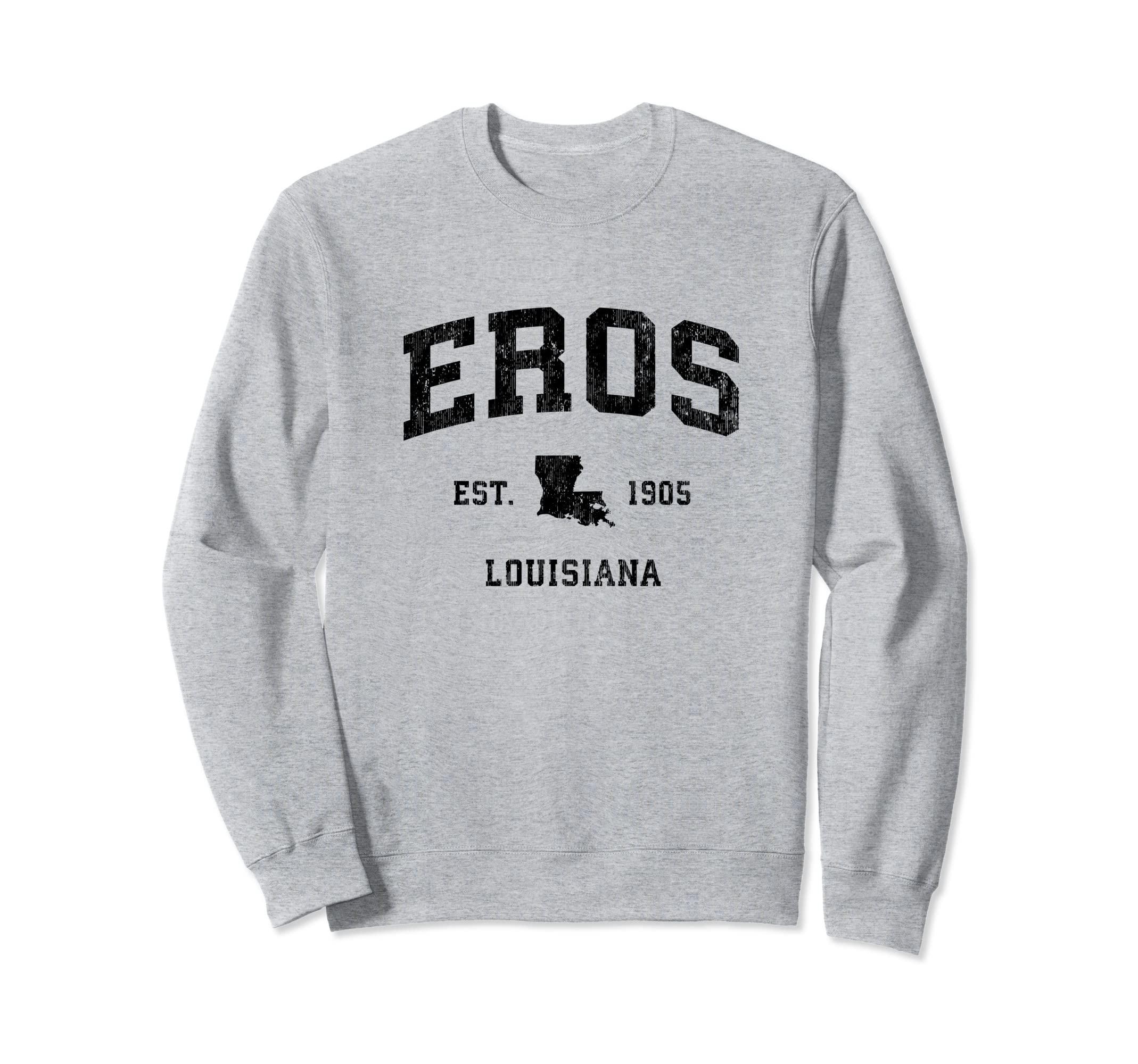 Eros Louisiana LA Vintage Athletic Black Sports Design Sweatshirt